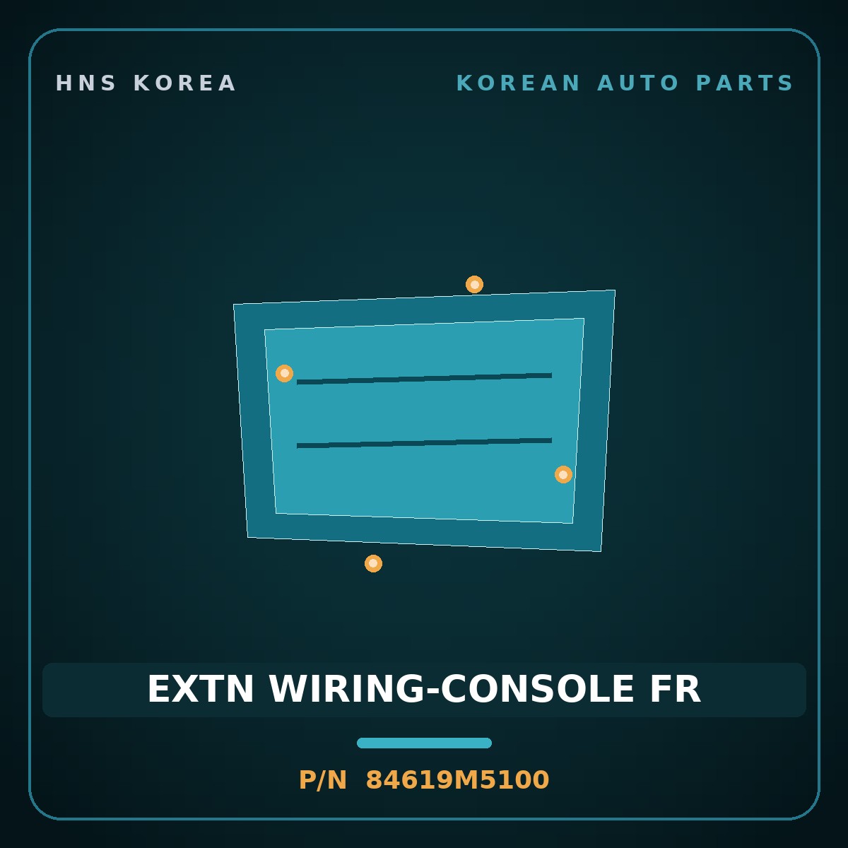 Genuine Mobis EXTN WIRING-CONSOLE FR 84619M5100 for Nexo 2018 HNS Parts Korea
