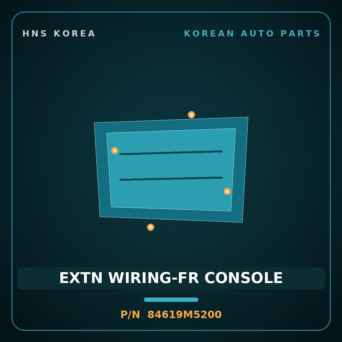 Genuine Mobis EXTN WIRING-FR CONSOLE 84619M5200 for Nexo 2018 HNS Parts Korea