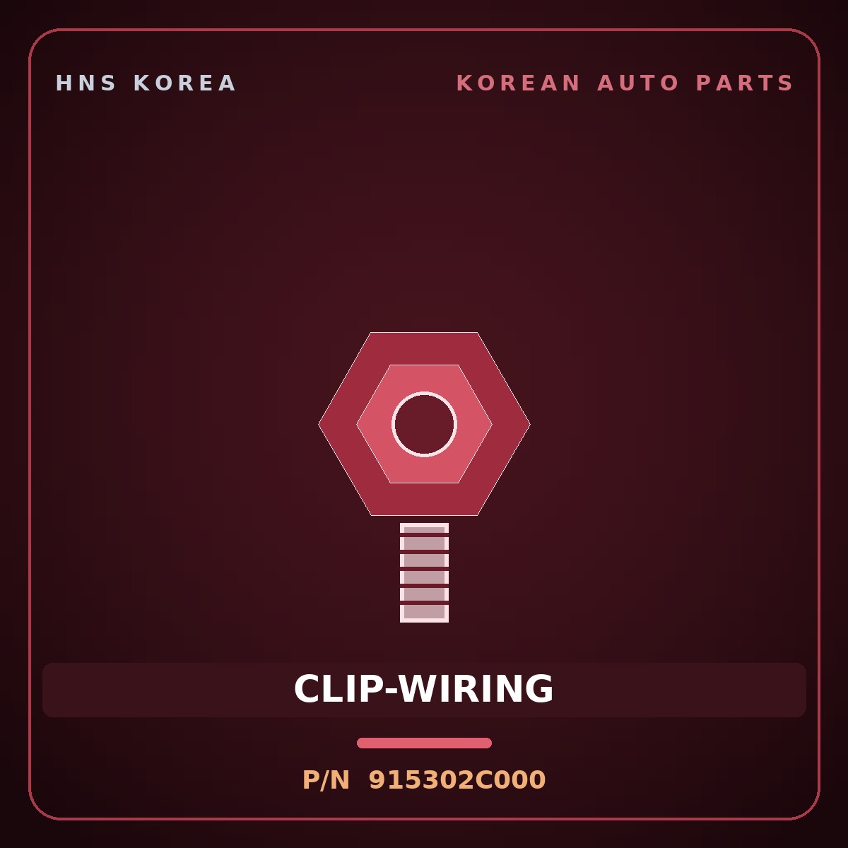 Genuine Mobis CLIP-WIRING 915302C000 for Grand Starex 2007 HNS Parts Korea