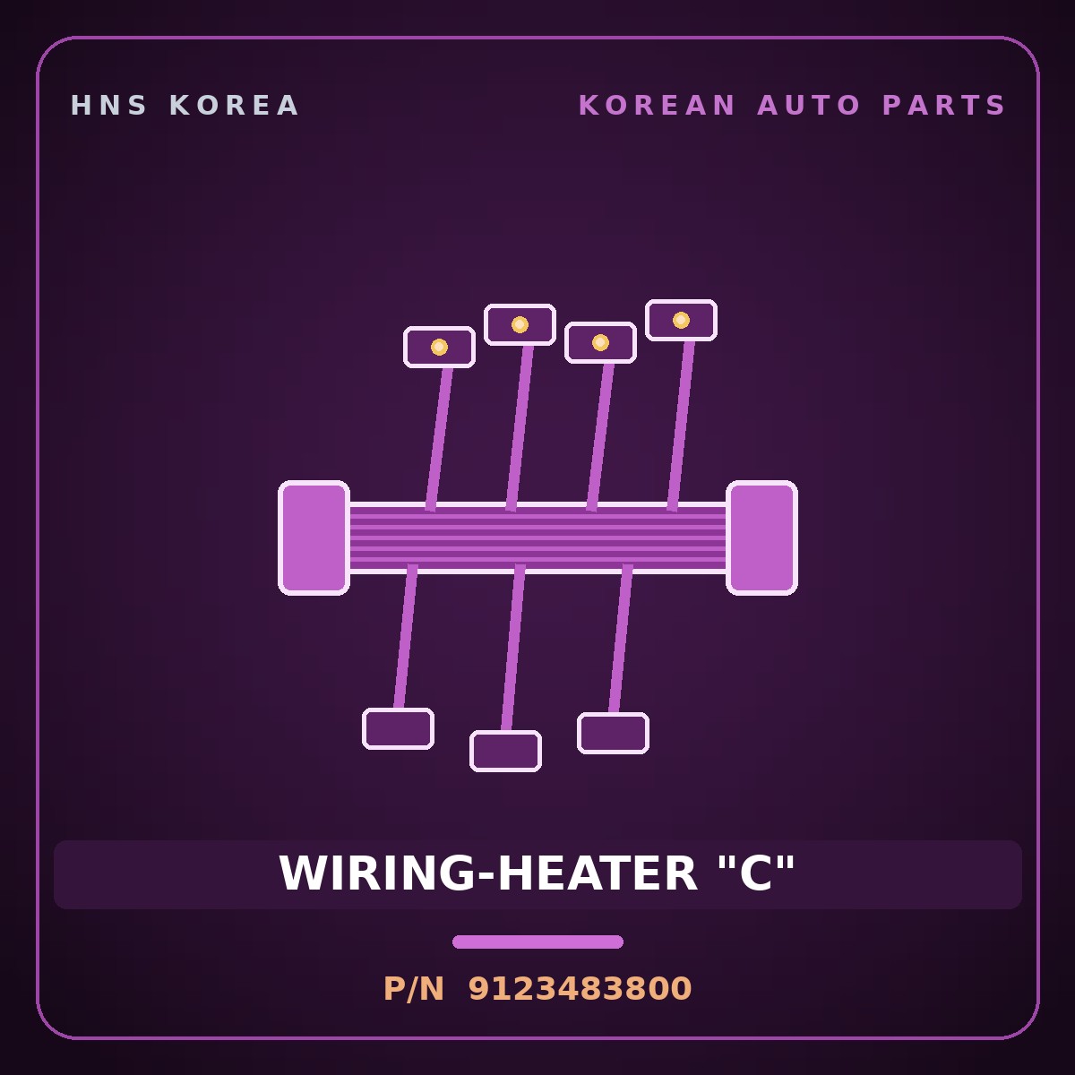Genuine Mobis WIRING-HEATER "C" 9123483800 for 11-Ton Truck 1995 HNS Parts Korea
