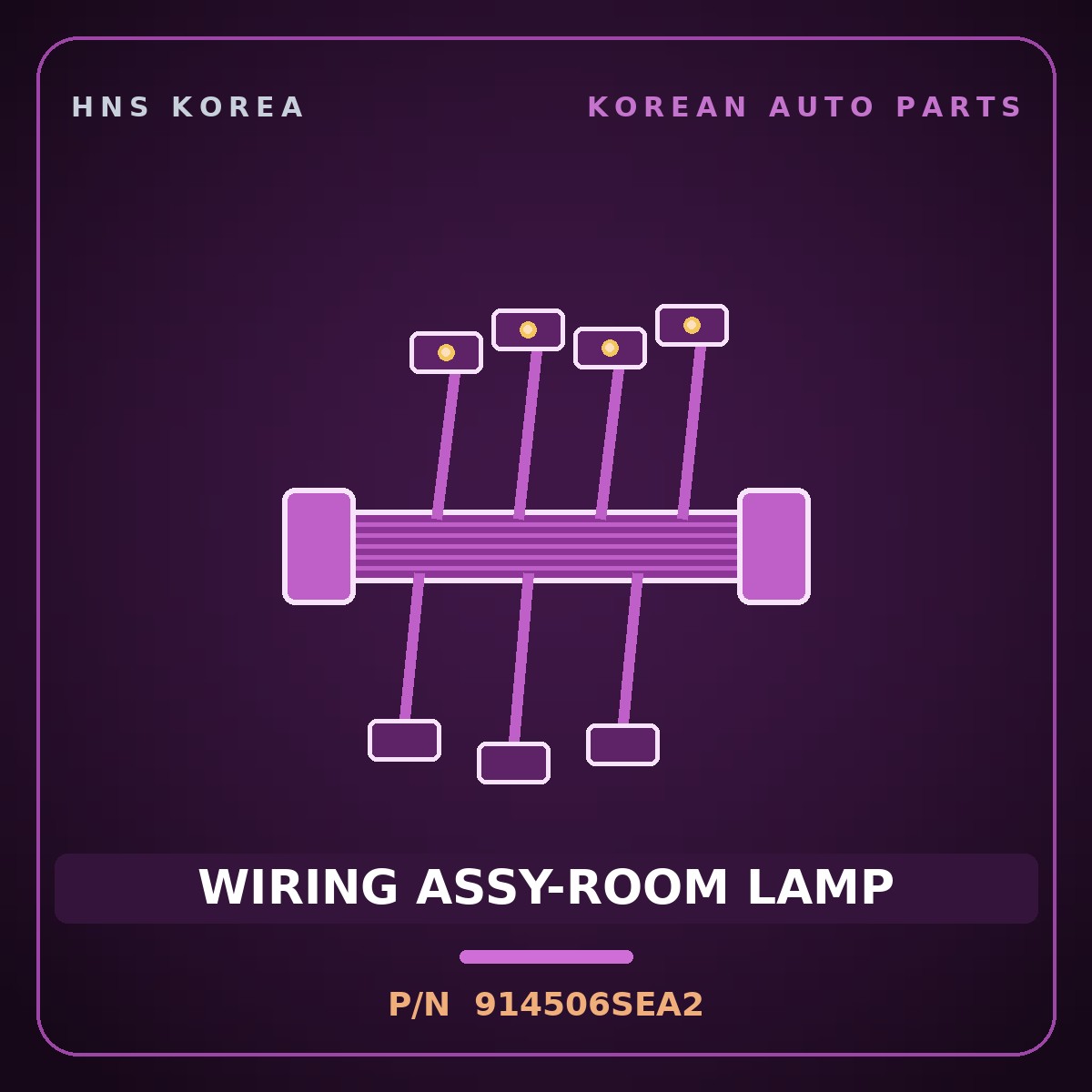 Genuine Mobis WIRING ASSY-ROOM LAMP 914506SEA2 for Elec City 2022 HNS Parts Korea