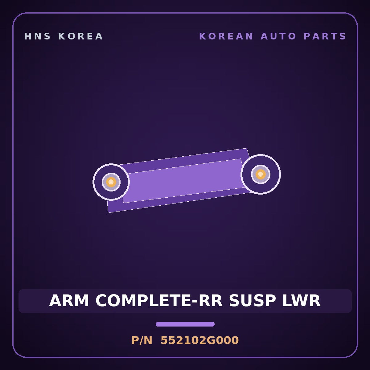 Genuine Mobis ARM COMPLETE-RR SUSP LWR 552102G000 for Lotze 2006 HNS Parts Korea
