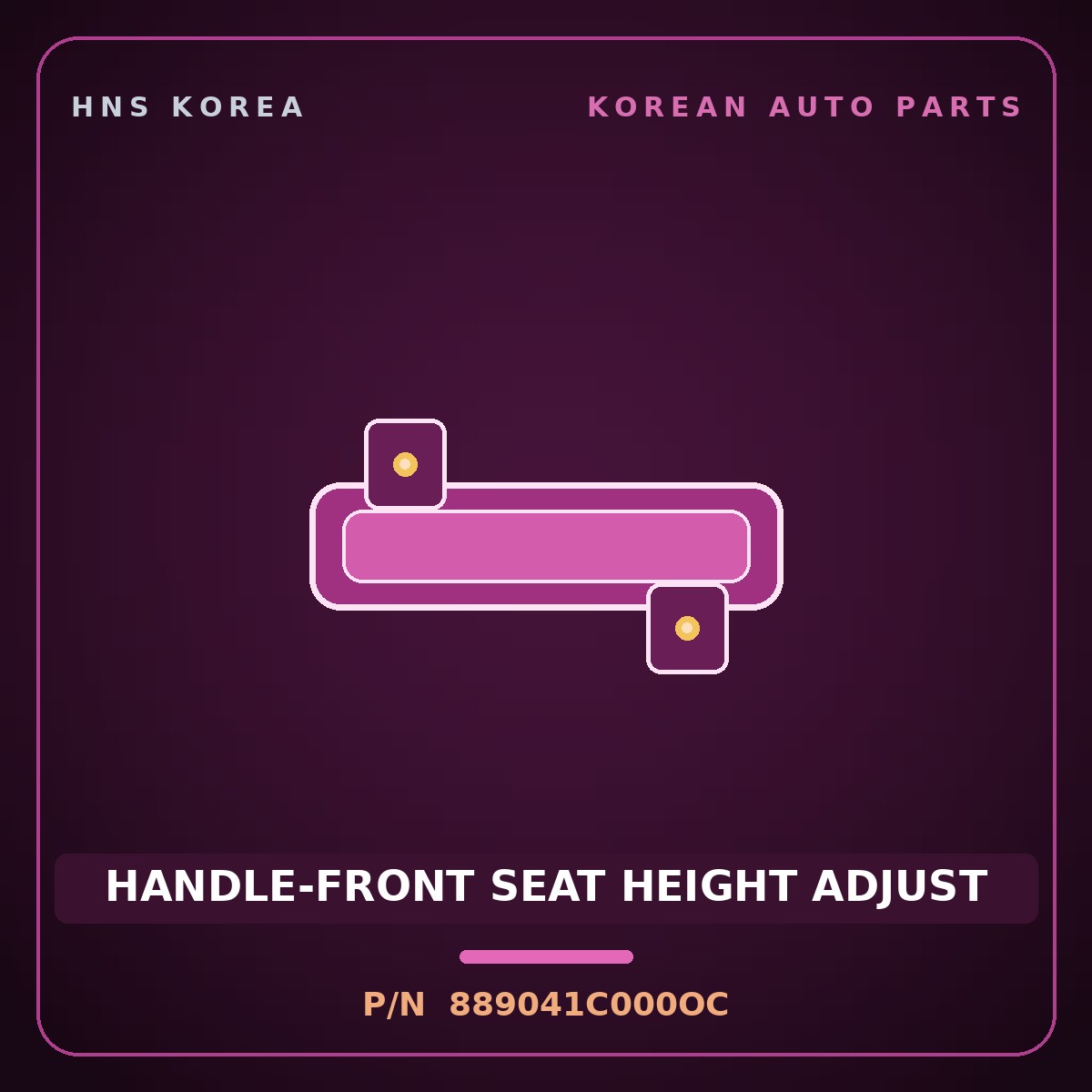 Genuine Mobis HANDLE-FRONT SEAT HEIGHT ADJUST 889041C000OC for Click 2006 HNS Parts Korea
