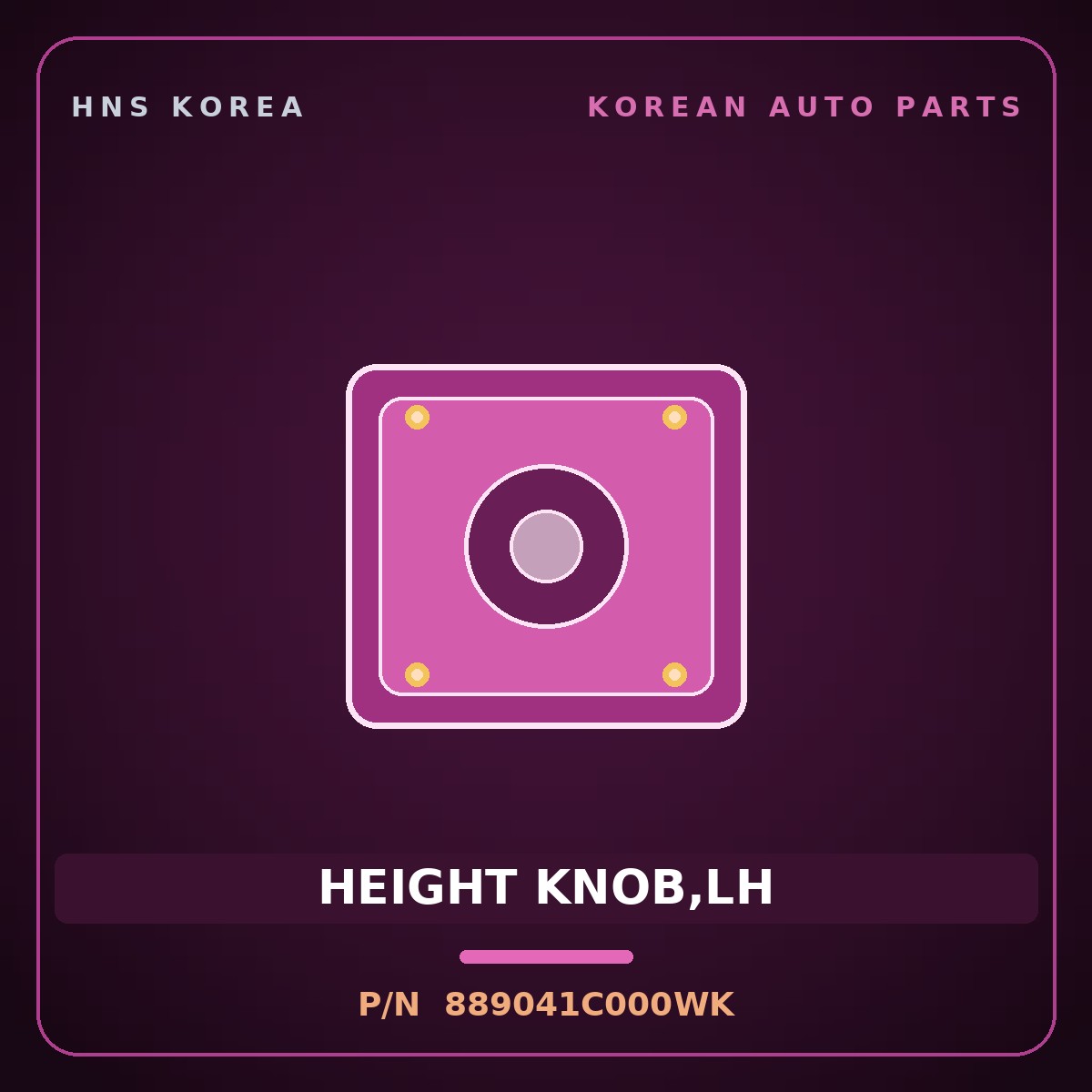 Genuine Mobis HEIGHT KNOB,LH 889041C000WK for Click 2006 HNS Parts Korea