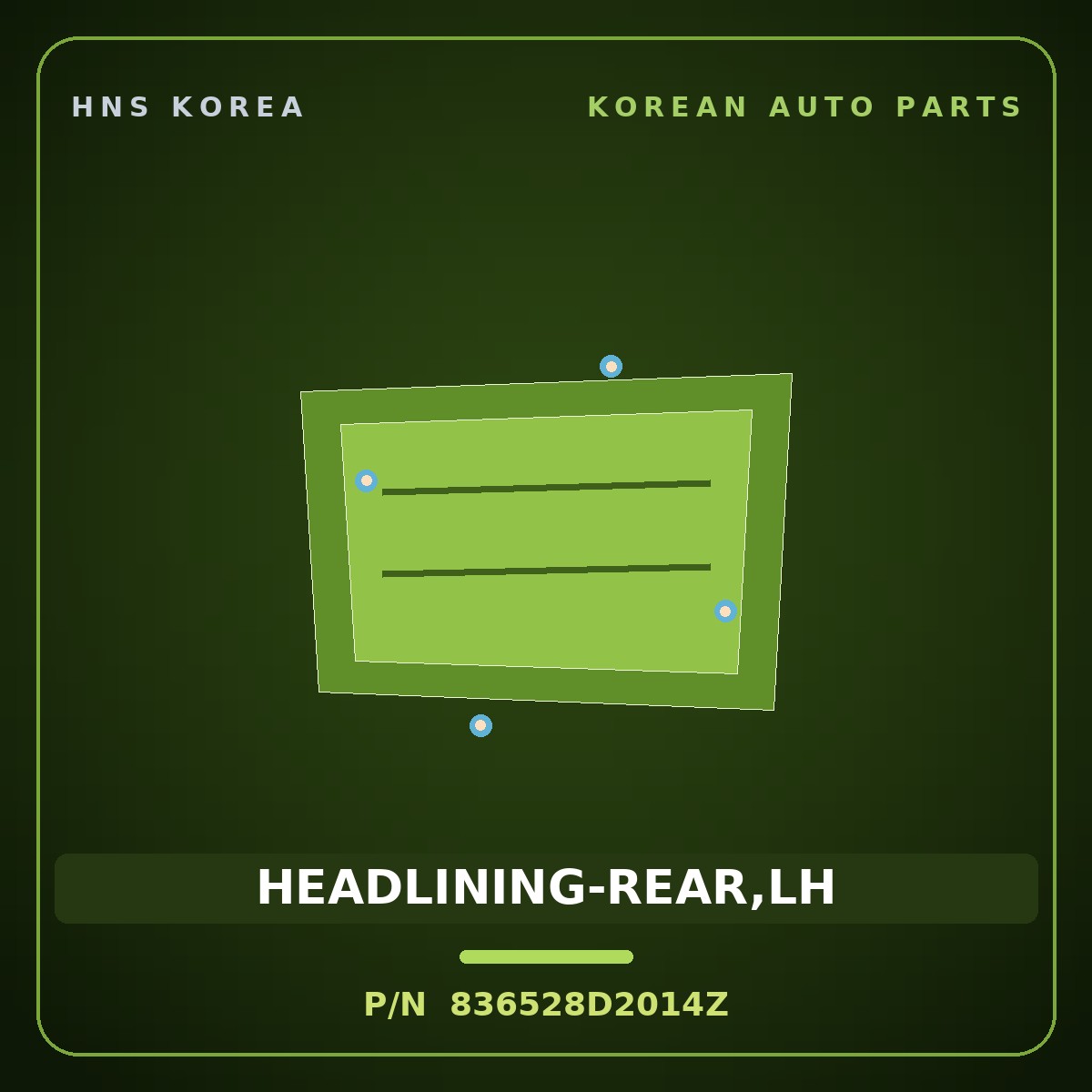 Genuine Mobis HEADLINING-REAR,LH 836528D2014Z for Universe 2006 HNS Parts Korea