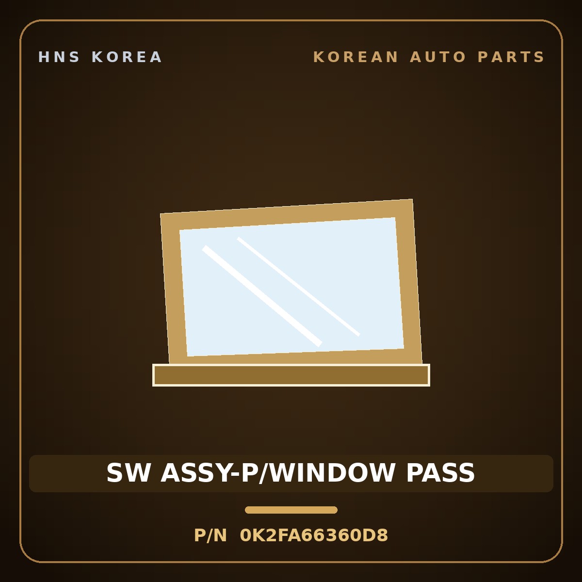 Genuine Mobis SW ASSY-P/WINDOW PASS 0K2FA66360D8 for Carens 2002 HNS Parts Korea