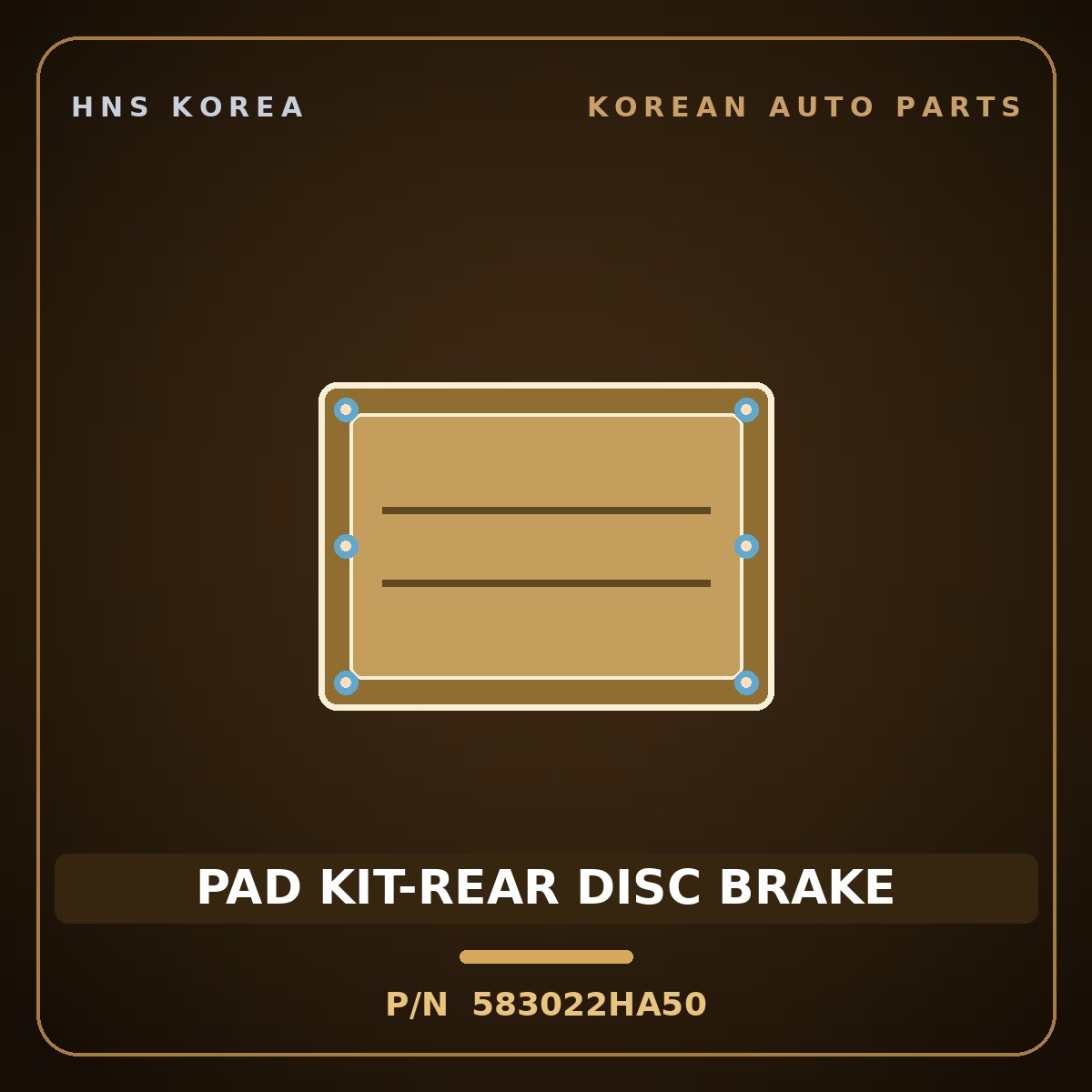 Genuine Mobis PAD KIT-REAR DISC BRAKE 583022HA50 for Avante 2006 HNS Parts Korea