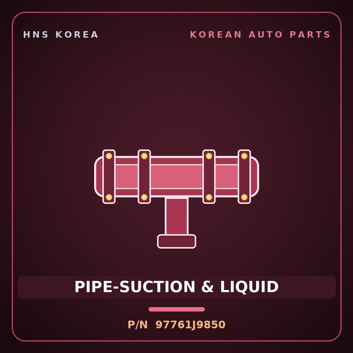 Genuine Mobis PIPE-SUCTION & LIQUID 97761J9850 for Kona 2021 HNS Parts Korea