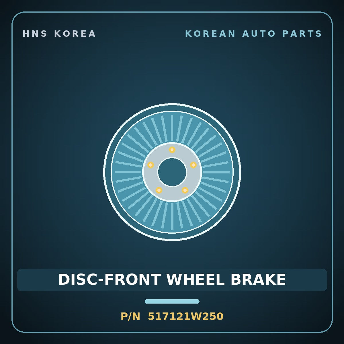 Genuine Mobis DISC-FRONT WHEEL BRAKE 517121W250 for Pride 2012 HNS Parts Korea