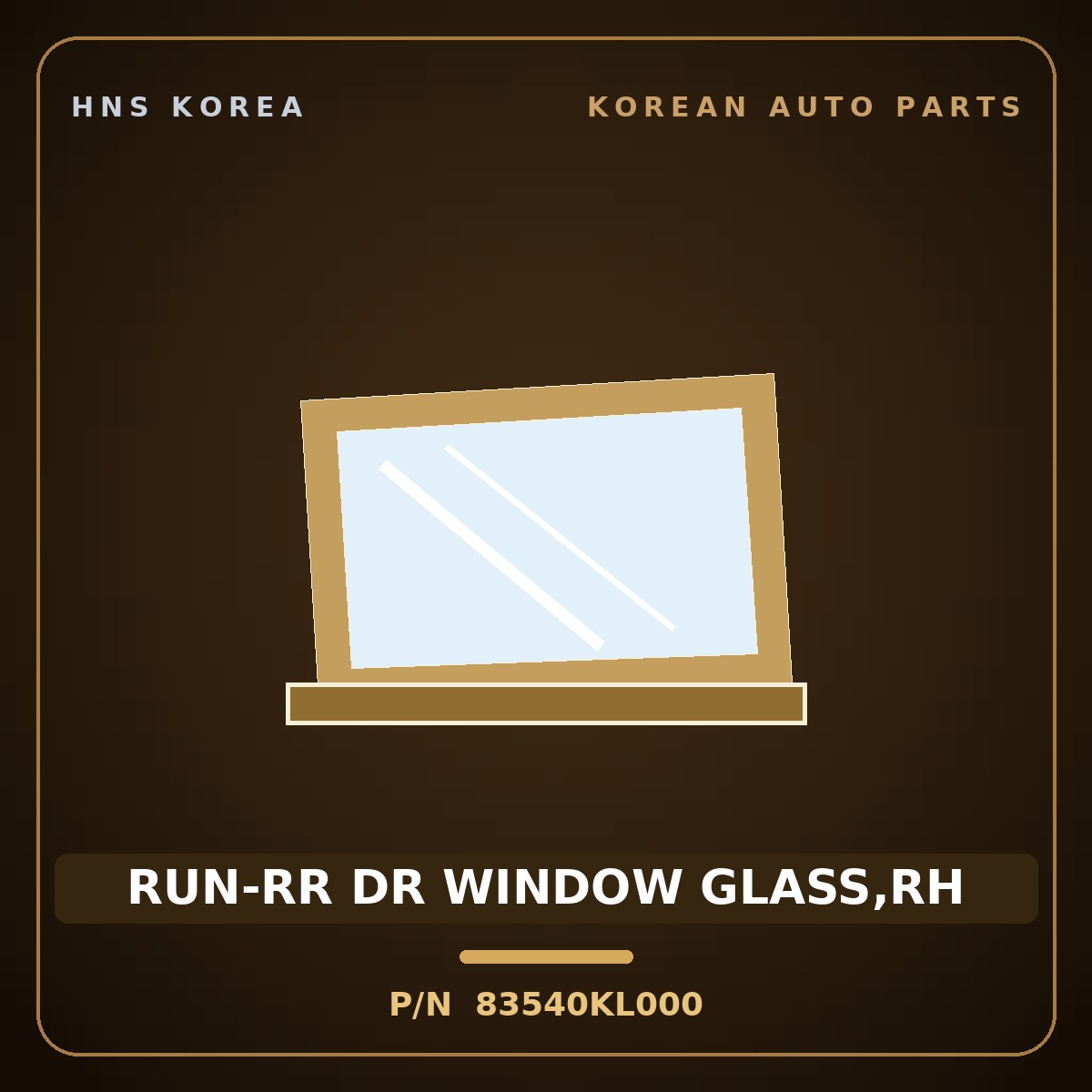 Genuine Mobis RUN-RR DR WINDOW GLASS,RH 83540KL000 for Ioniq 6 2023 HNS Parts Korea
