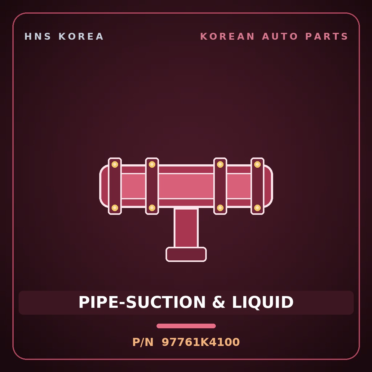 Genuine Mobis PIPE-SUCTION & LIQUID 97761K4100 for Kona 2019 HNS Parts Korea