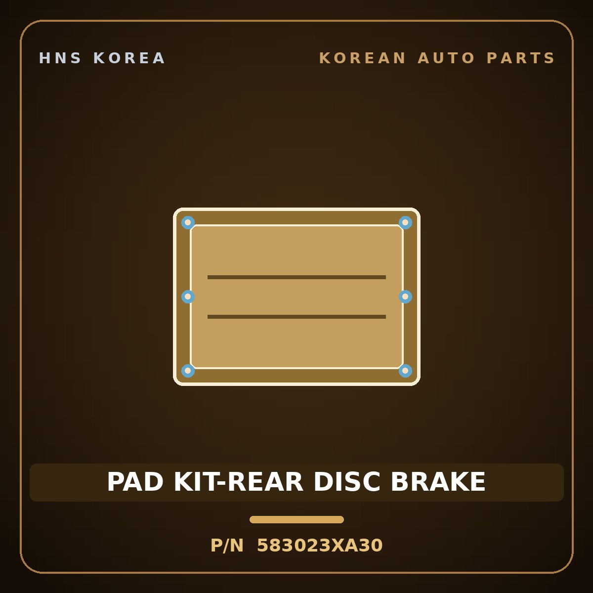 Genuine Mobis PAD KIT-REAR DISC BRAKE 583023XA30 for Elantra 2011 HNS Parts Korea