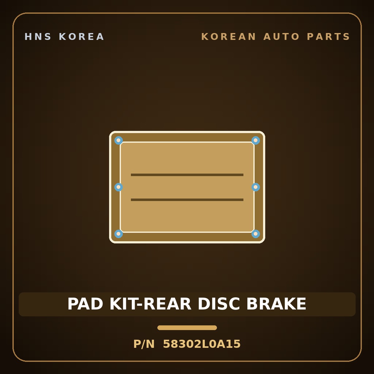 Genuine Mobis PAD KIT-REAR DISC BRAKE 58302L0A15 for Grandeur 2020 HNS Parts Korea