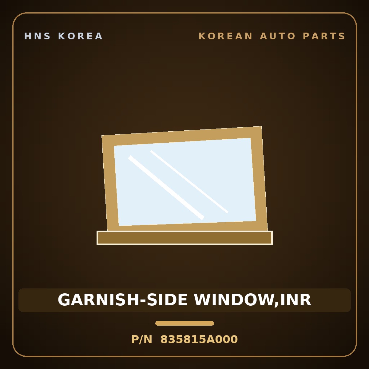 Genuine Mobis GARNISH-SIDE WINDOW,INR 835815A000 for County 1998 HNS Parts Korea