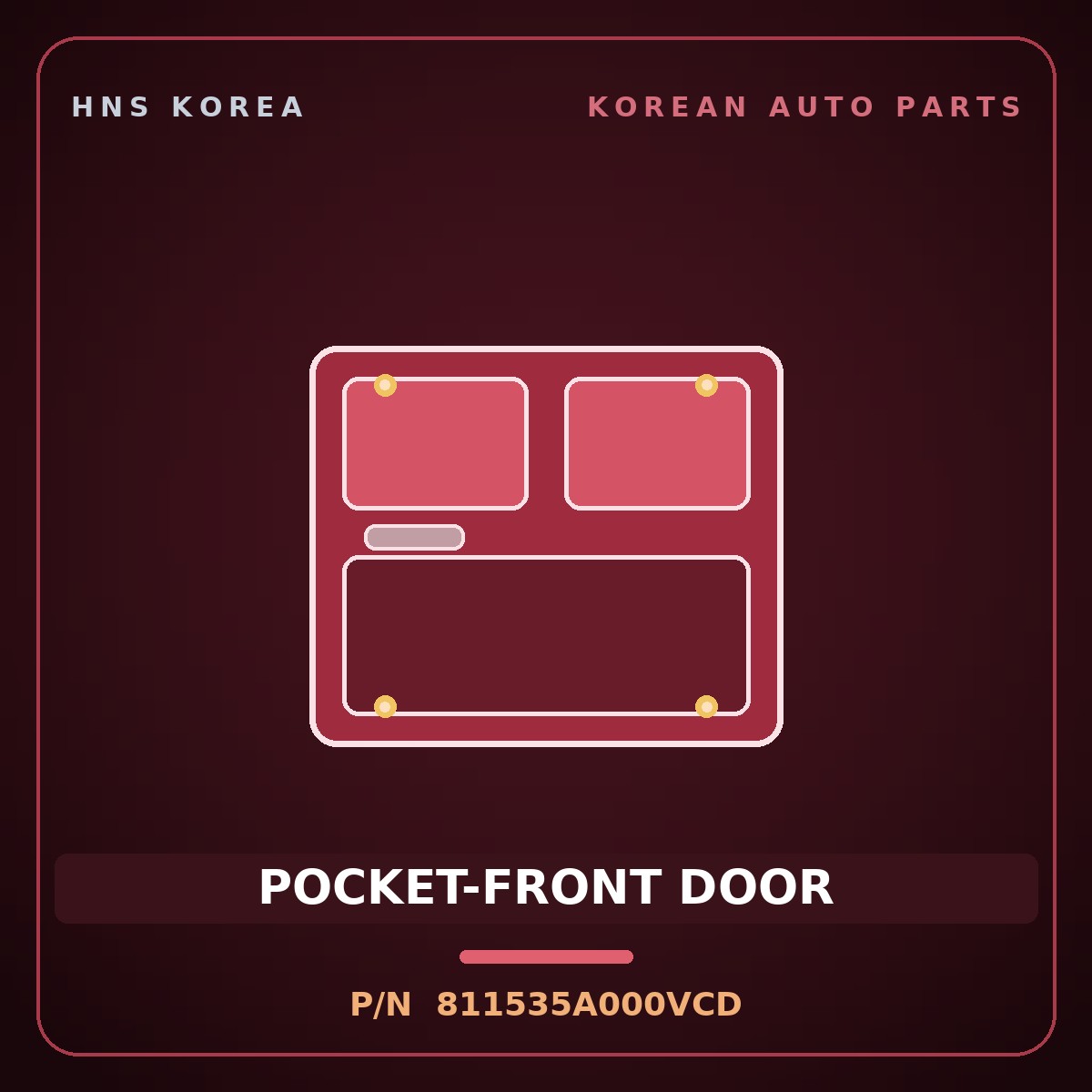 Genuine Mobis POCKET-FRONT DOOR 811535A000VCD for County 2020 HNS Parts Korea