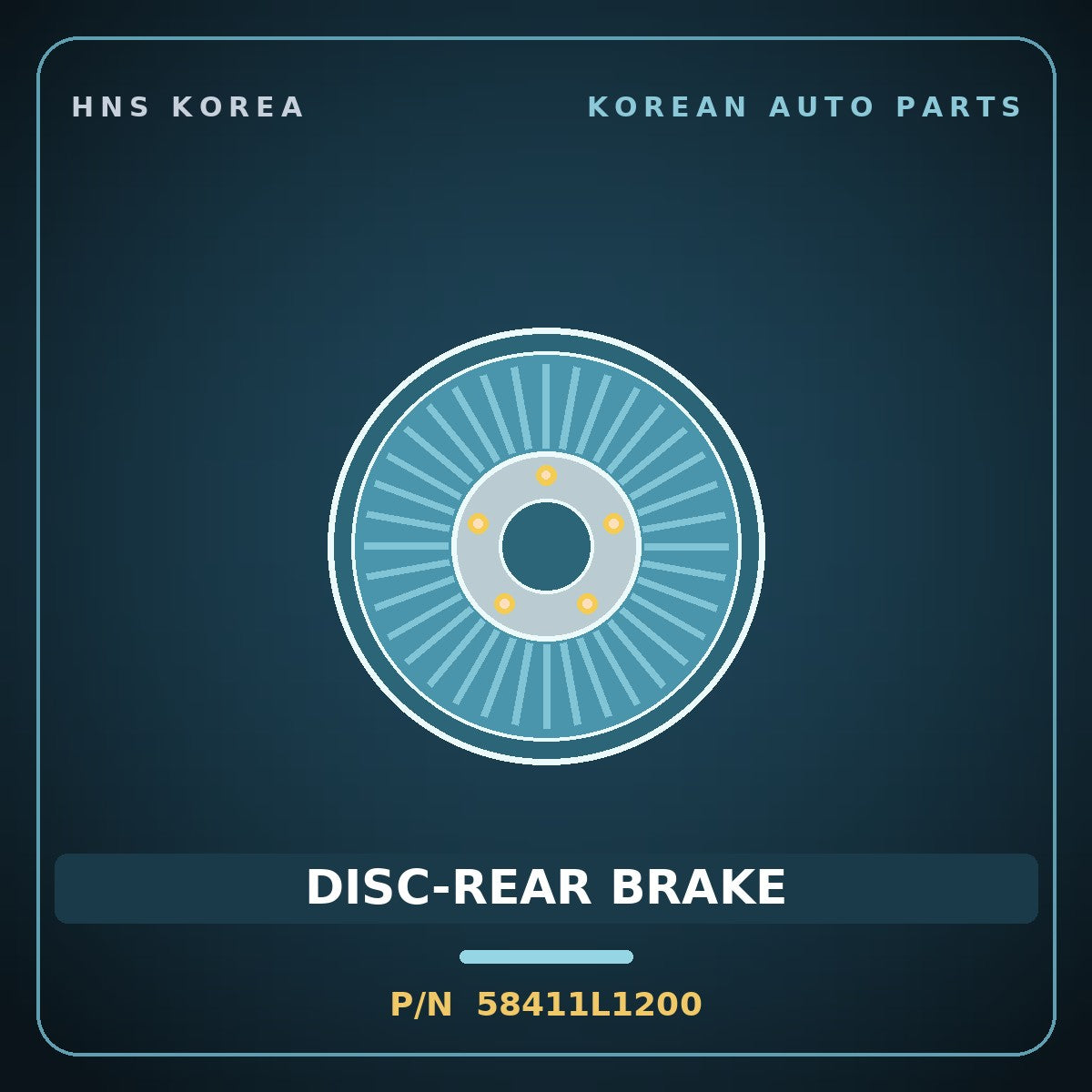 Genuine Mobis DISC-REAR BRAKE 58411L1200 for EV3 2019 HNS Parts Korea