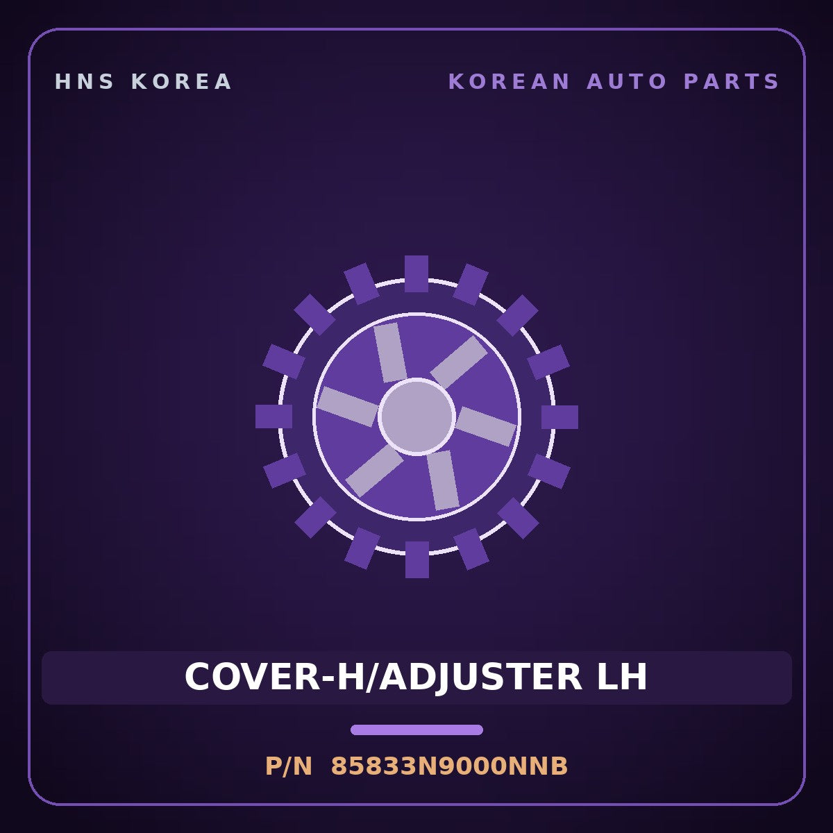 Genuine Mobis COVER-H/ADJUSTER LH 85833N9000NNB for Tucson 2021 HNS Parts Korea