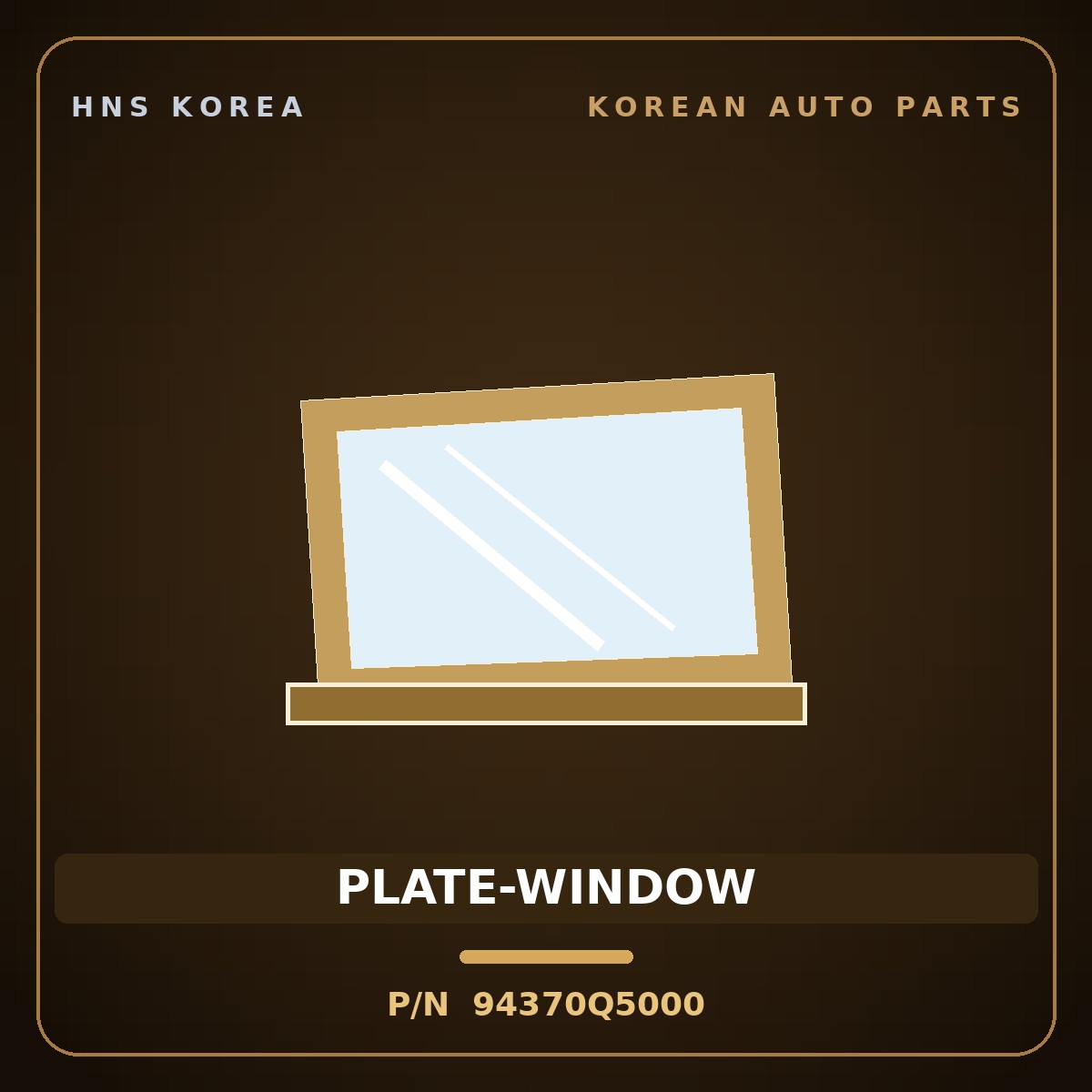 Genuine Mobis PLATE-WINDOW 94370Q5000 for Seltos 2019 HNS Parts Korea