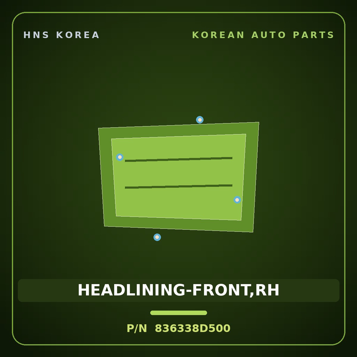 Genuine Mobis HEADLINING-FRONT,RH 836338D500 for Universe 2009 HNS Parts Korea