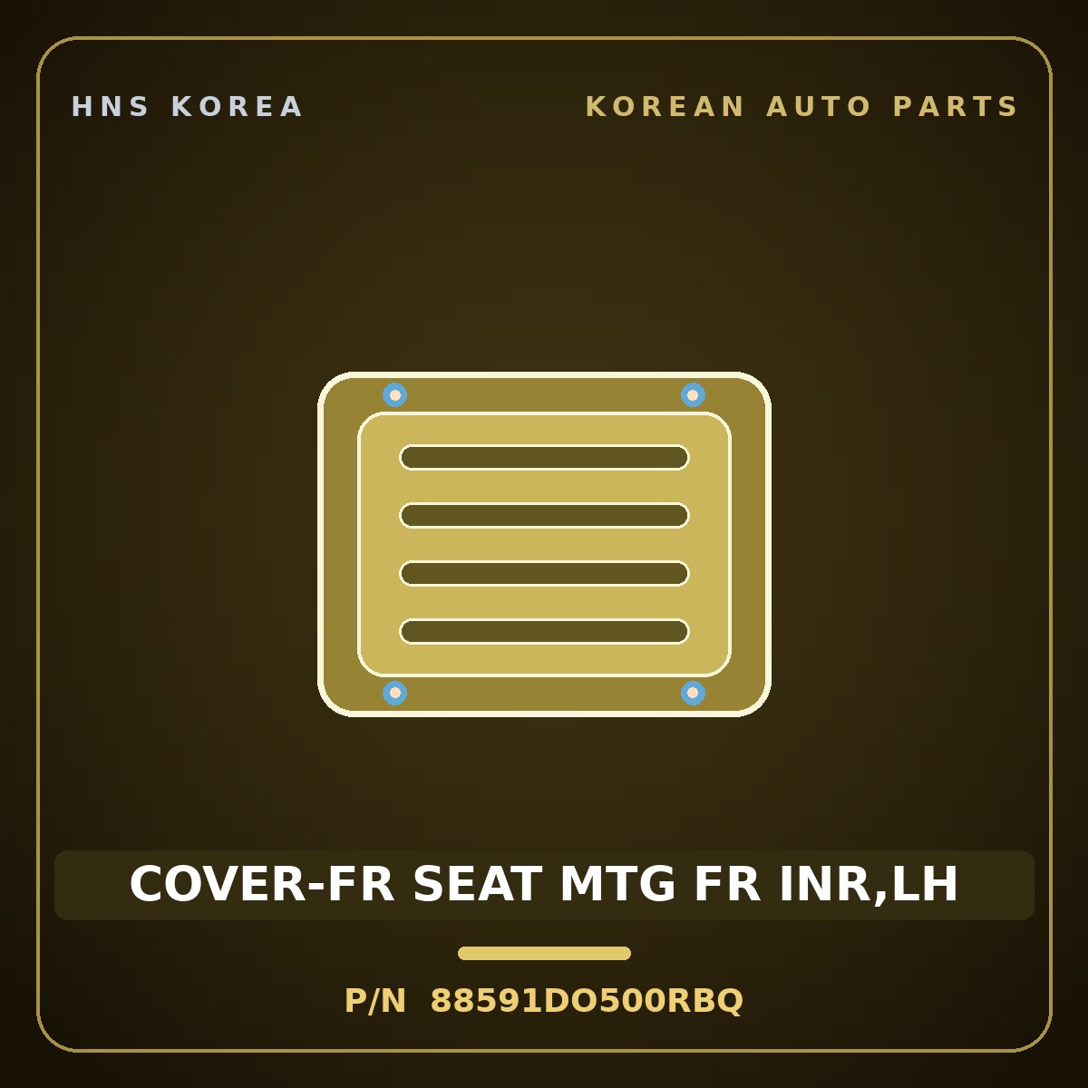 Genuine Mobis COVER-FR SEAT MTG FR INR,LH 88591DO500RBQ for EV9 2023 HNS Parts Korea
