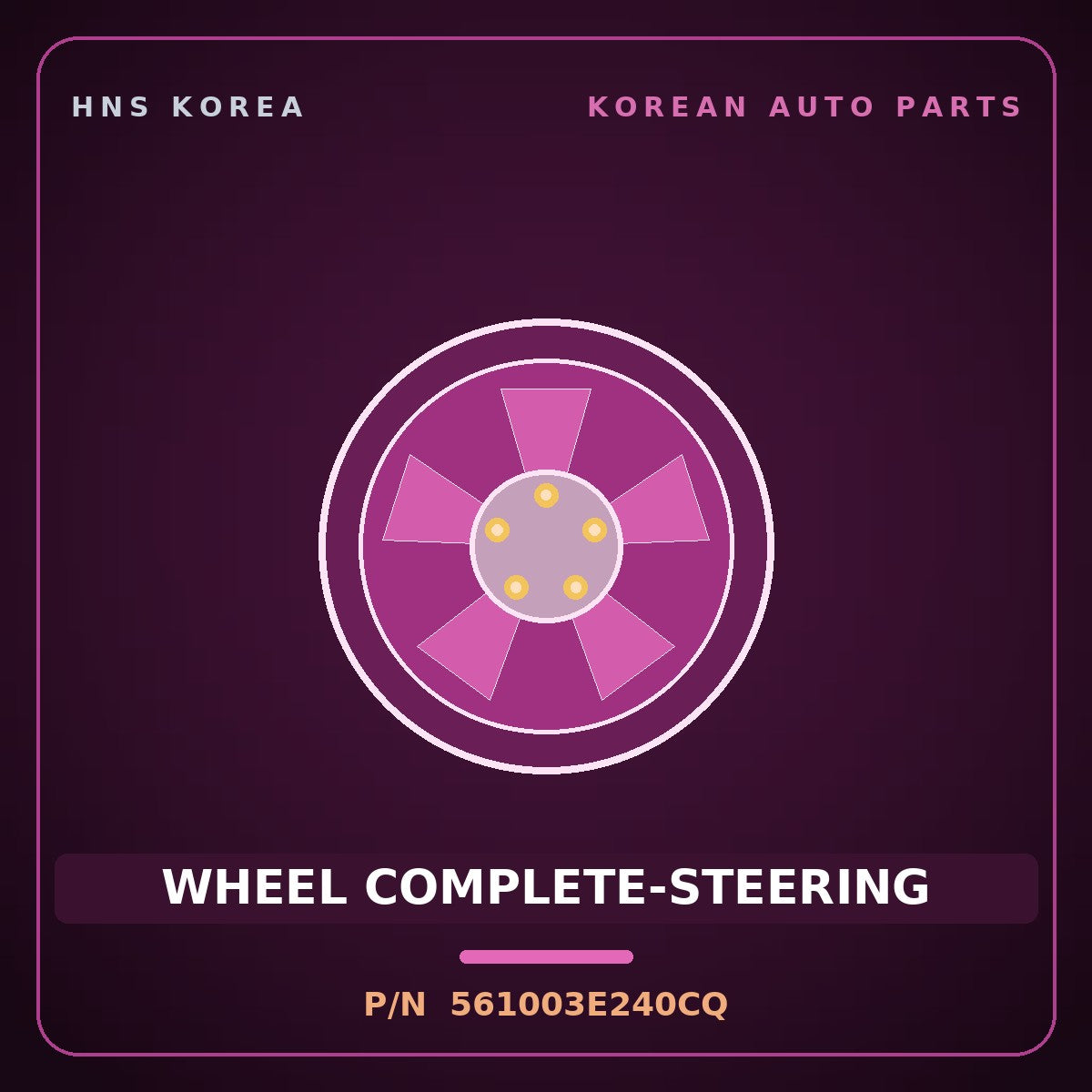 Genuine Mobis WHEEL COMPLETE-STEERING 561003E240CQ for Sorento 2006 HNS Parts Korea