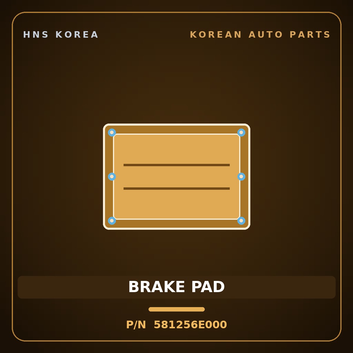 Genuine Mobis PAD KIT-DISC BRAKE 581256E000 Hyundai Kia part HNS Korea