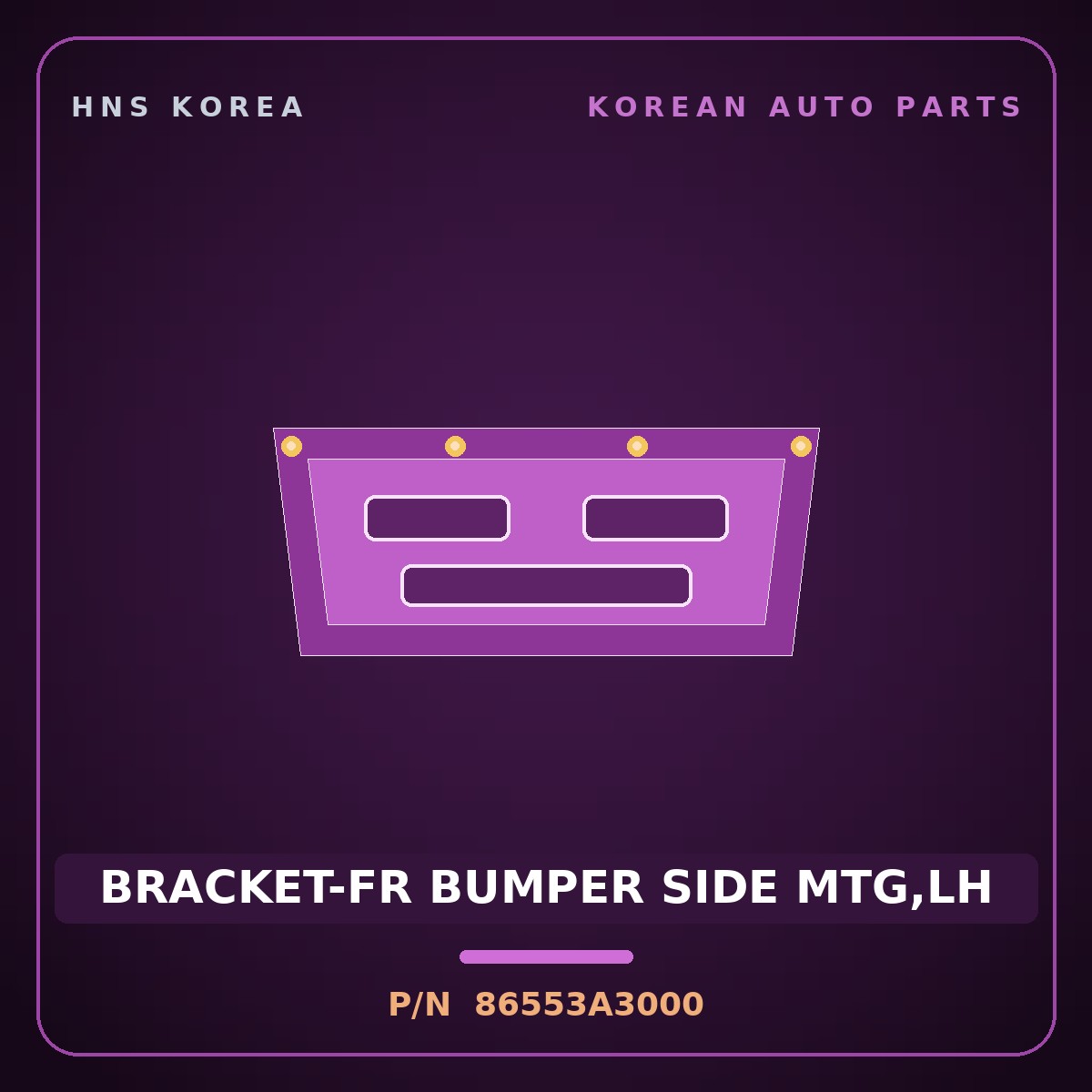 Genuine Mobis BRACKET-FR BUMPER SIDE MTG,LH 86553A3000 for Ray 2011 HNS Parts Korea
