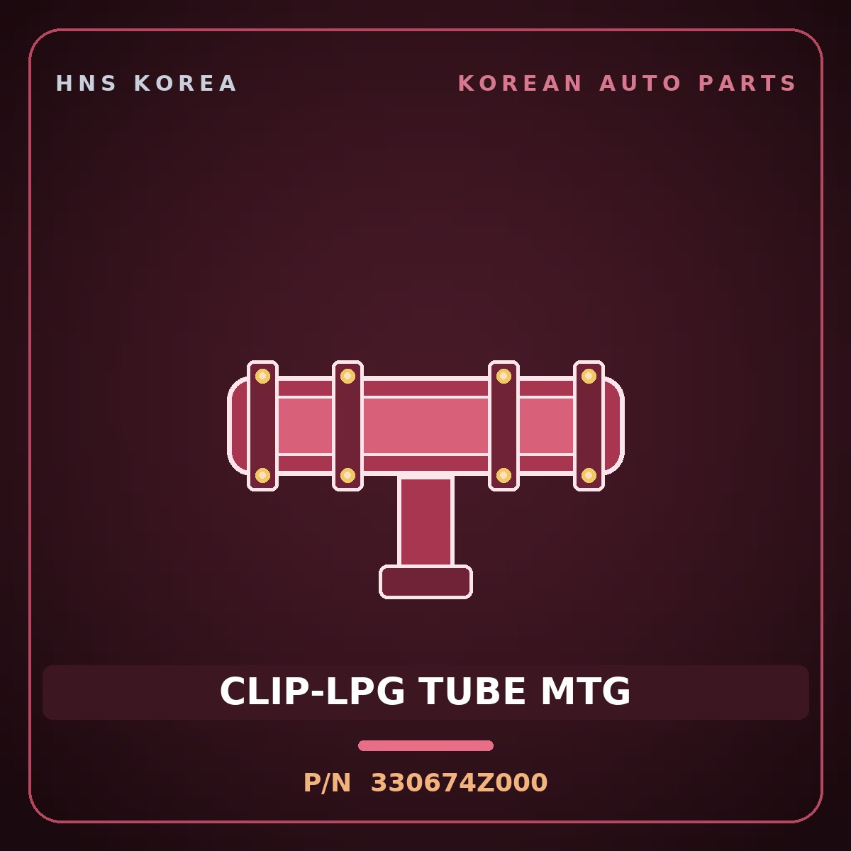 Genuine Mobis CLIP-LPG TUBE MTG 330674Z000 for Santa Fe 2015 HNS Parts Korea