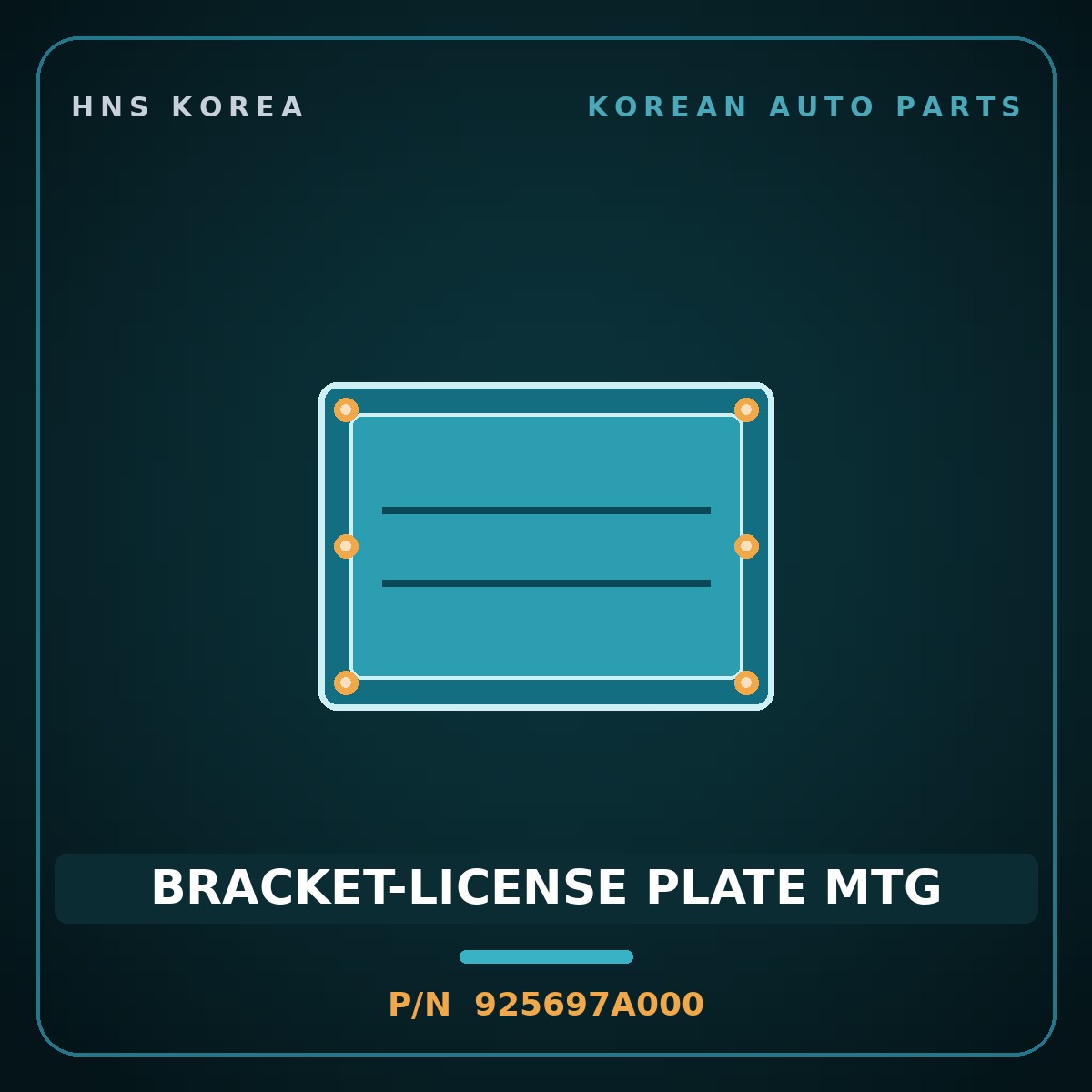 Genuine Mobis BRACKET-LICENSE PLATE MTG 925697A000 for 11-Ton Truck 1997 HNS Parts Korea
