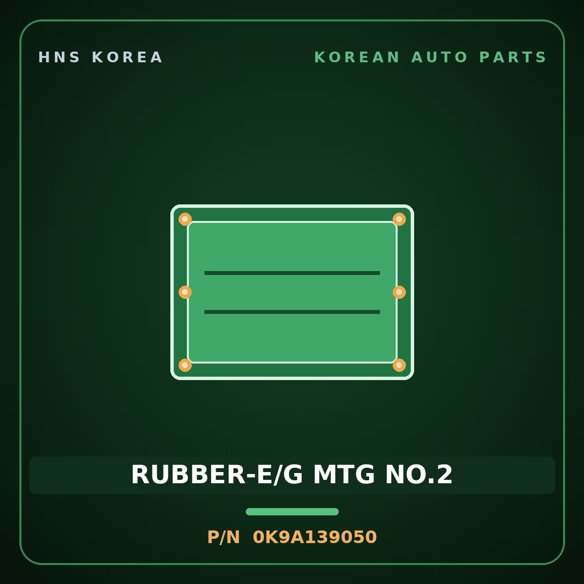 Genuine Mobis RUBBER-E/G MTG NO.2 0K9A139050 for Credos 1997 HNS Parts Korea