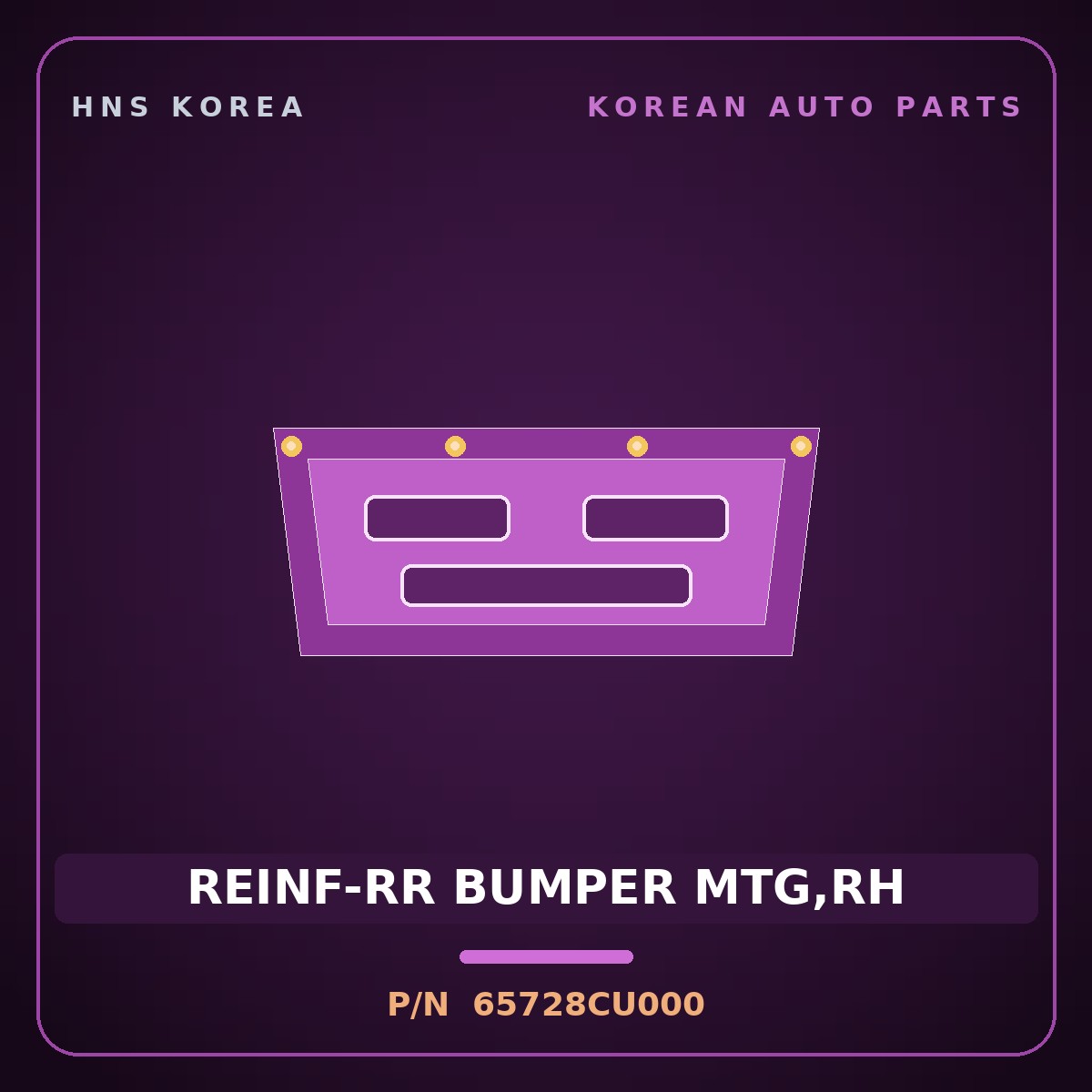 Genuine Mobis REINF-RR BUMPER MTG,RH 65728CU000 for Genesis GV60 2021 HNS Parts Korea