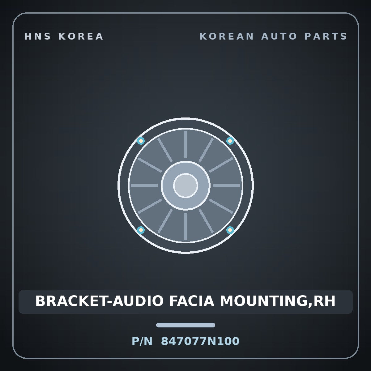 Genuine Mobis BRACKET-AUDIO FACIA MOUNTING,RH 847077N100 for Trago 2013 HNS Parts Korea