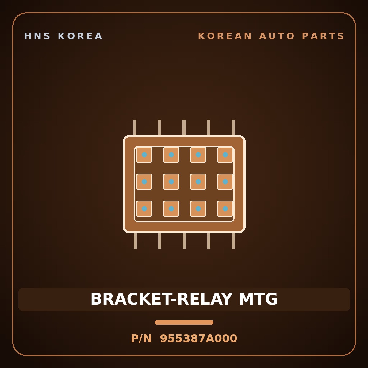 Genuine Mobis BRACKET-RELAY MTG 955387A000 for 11-Ton Truck 1998 HNS Parts Korea