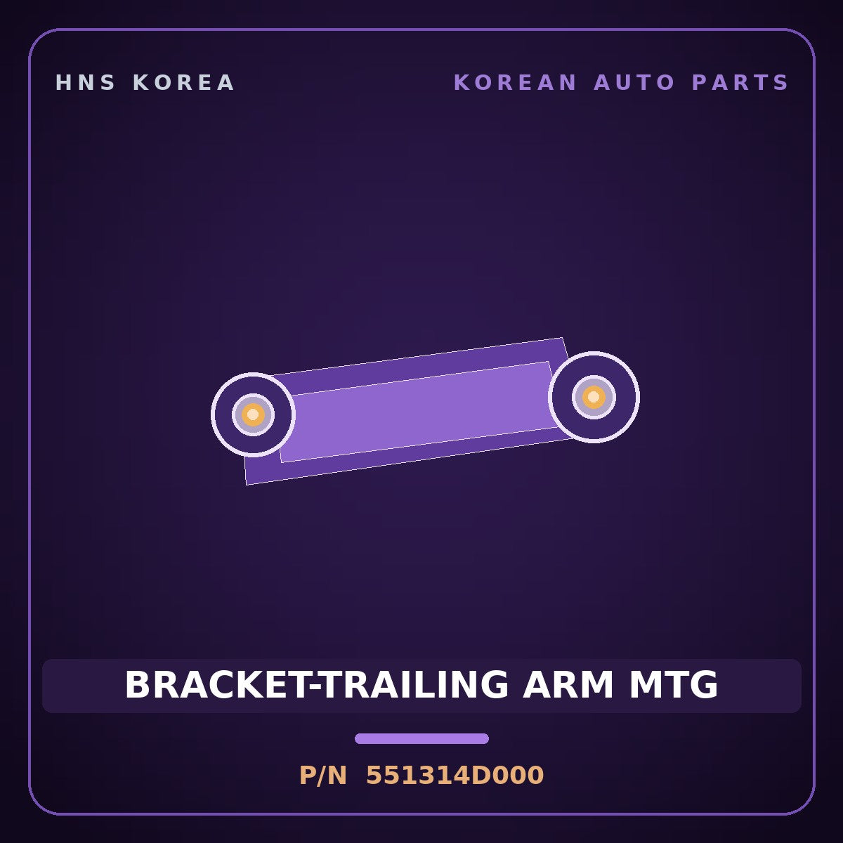 Genuine Mobis BRACKET-TRAILING ARM MTG 551314D000 for Carnival 2006 HNS Parts Korea