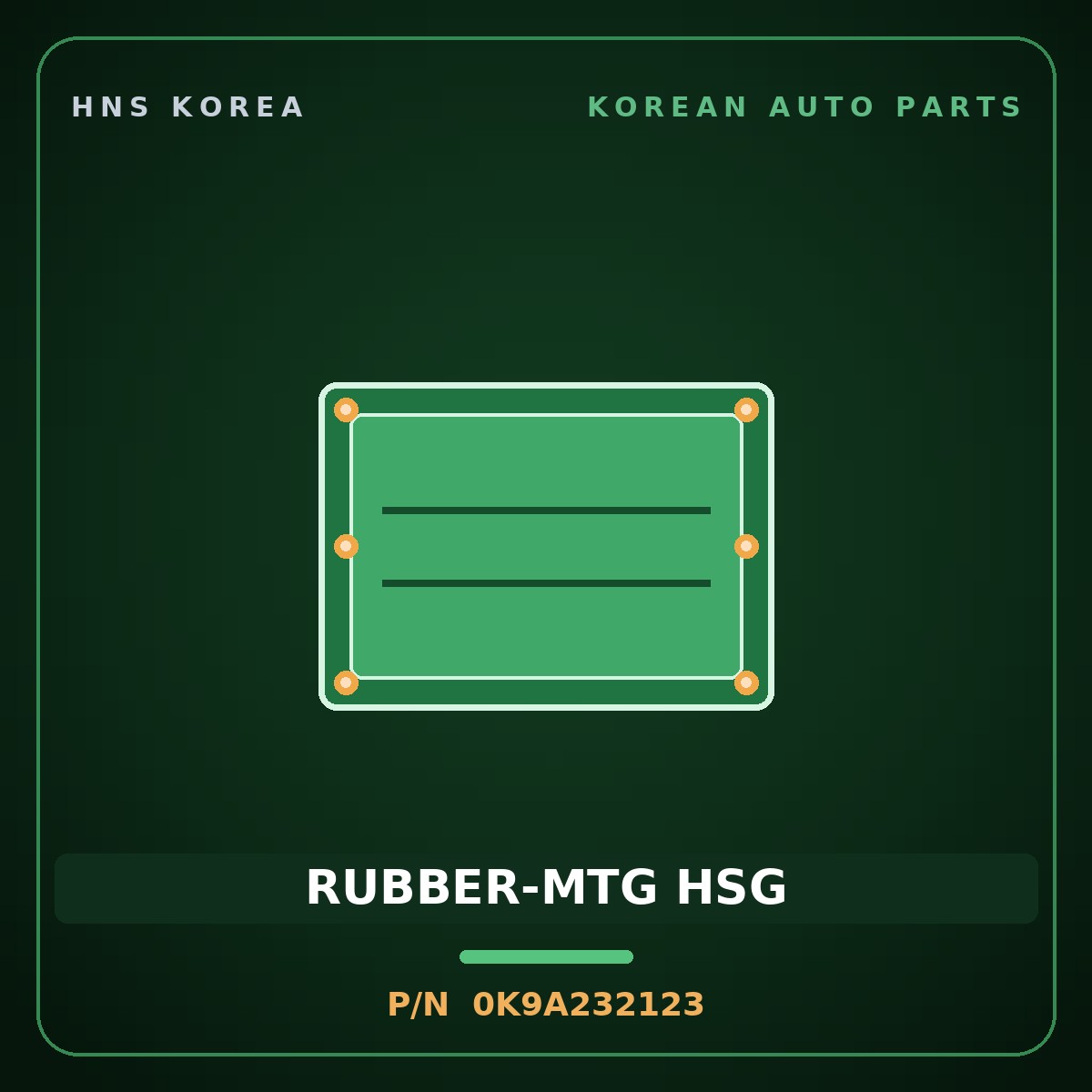 Genuine Mobis RUBBER-MTG HSG 0K9A232123 for Credos 1997 HNS Parts Korea