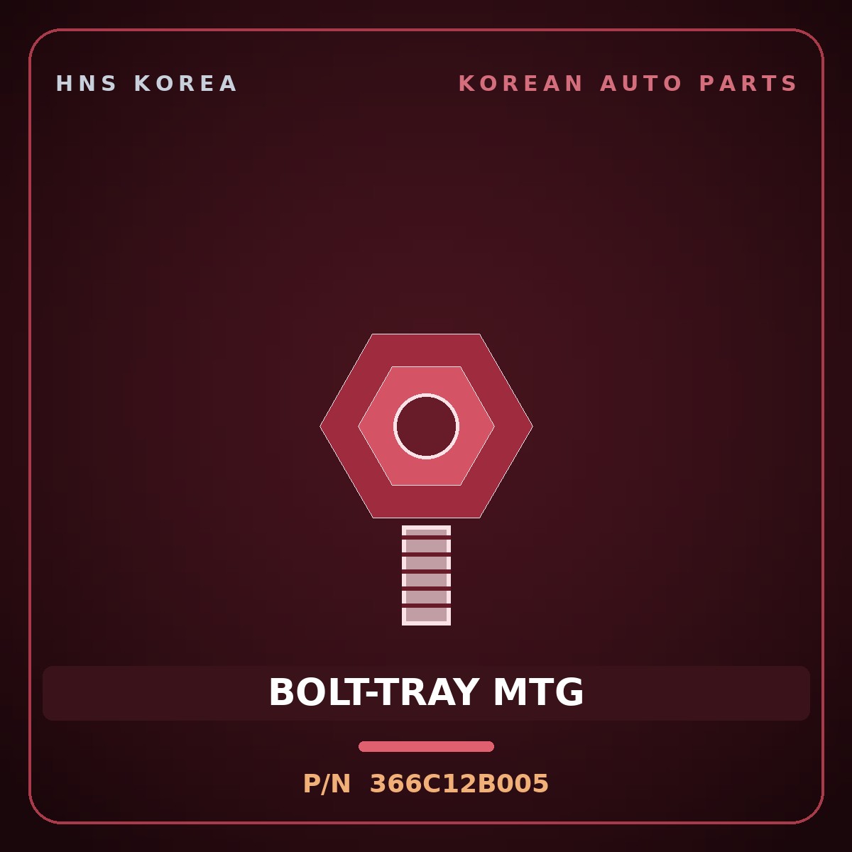 Genuine Mobis BOLT-TRAY MTG 366C12B005 for Avante 2016 HNS Parts Korea