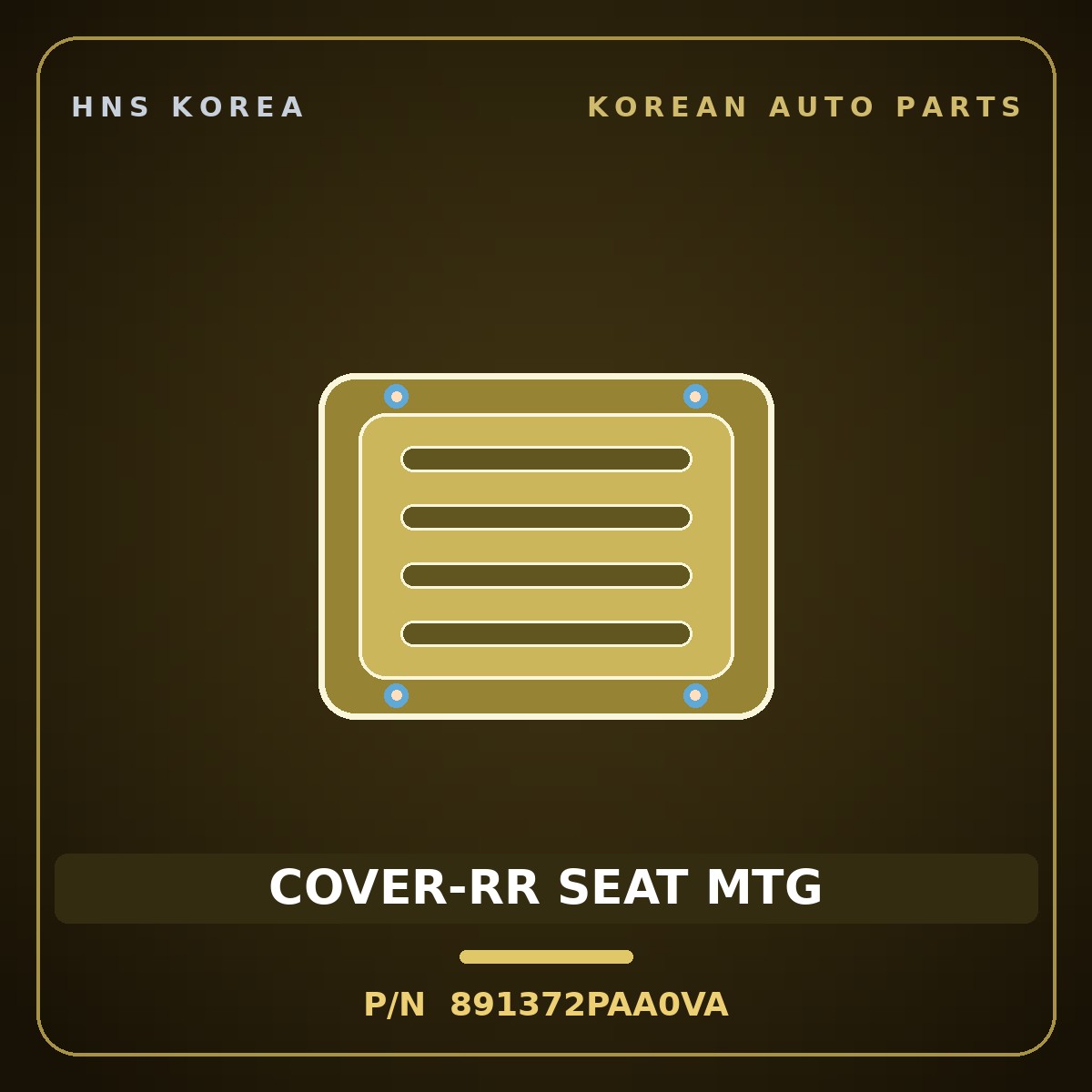 Genuine Mobis COVER-RR SEAT MTG 891372PAA0VA for Sorento 2012 HNS Parts Korea