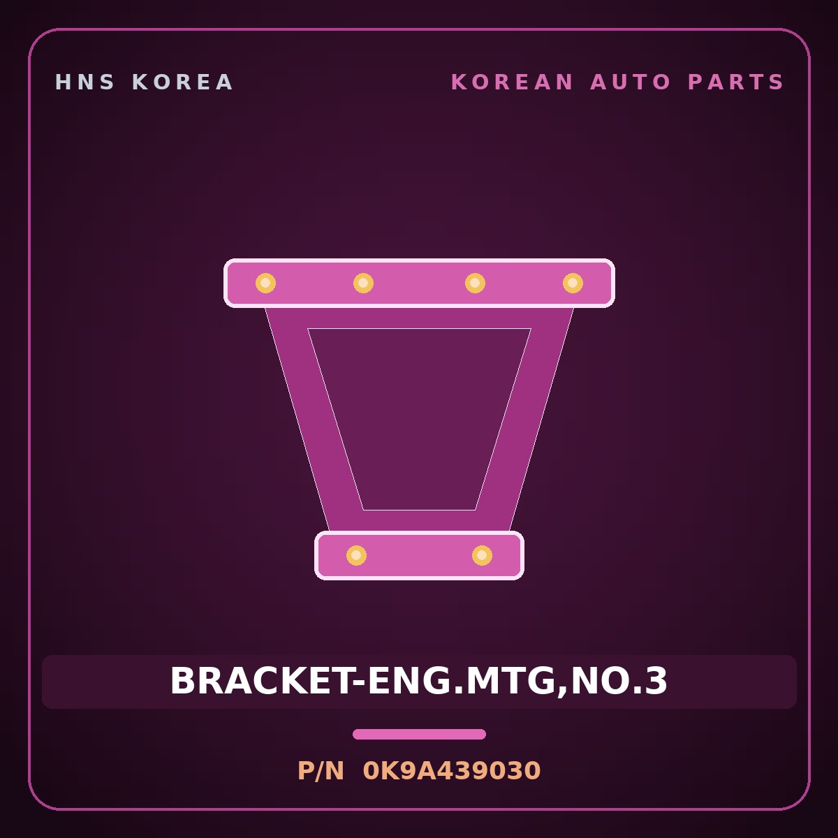 Genuine Mobis BRACKET-ENG.MTG,NO.3 0K9A439030 for Credos 1997 HNS Parts Korea