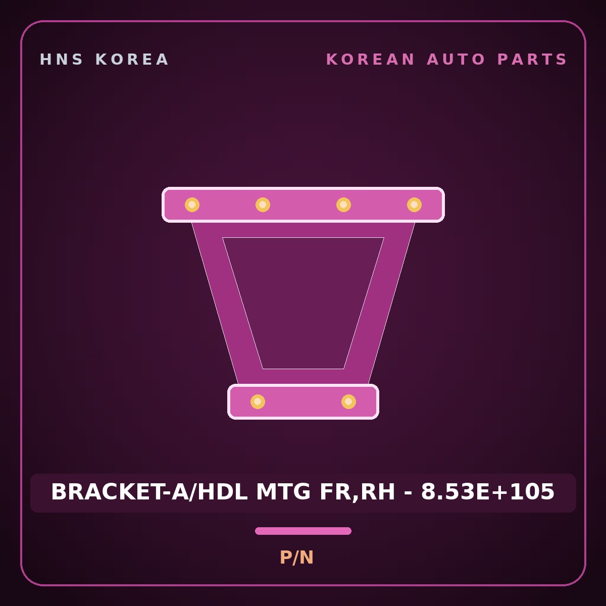 Genuine Mobis BRACKET-A/HDL MTG FR,RH - 8.53E+105  for Tucson 2006 HNS Parts Korea