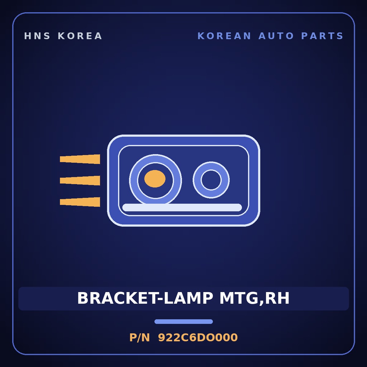 Genuine Mobis BRACKET-LAMP MTG,RH 922C6DO000 for EV9 2023 HNS Parts Korea