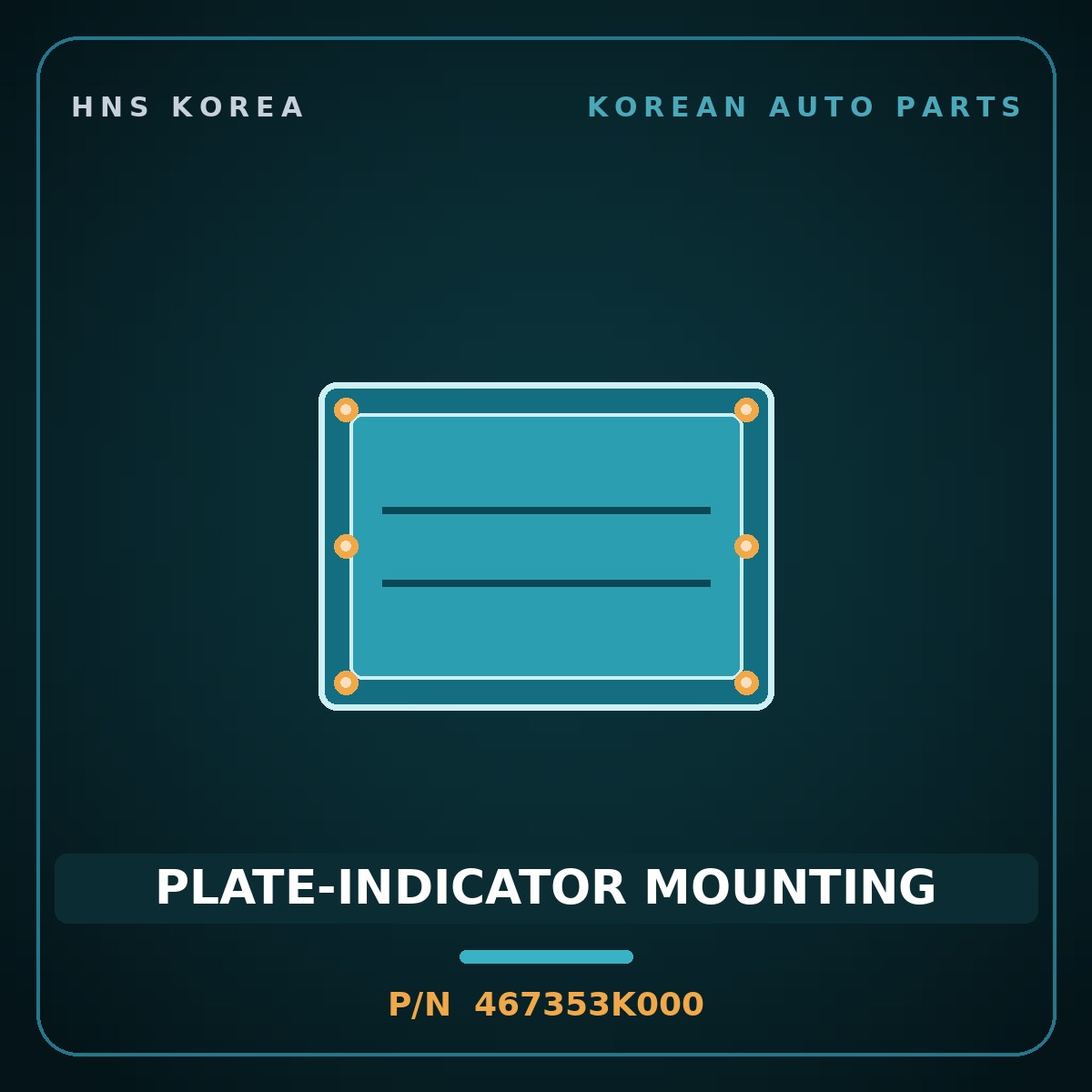Genuine Mobis PLATE-INDICATOR MOUNTING 467353K000 for Grandeur 2006 HNS Parts Korea