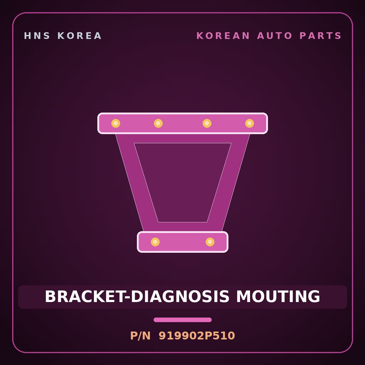 Genuine Mobis BRACKET-DIAGNOSIS MOUTING 919902P510 for Sorento 2012 HNS Parts Korea