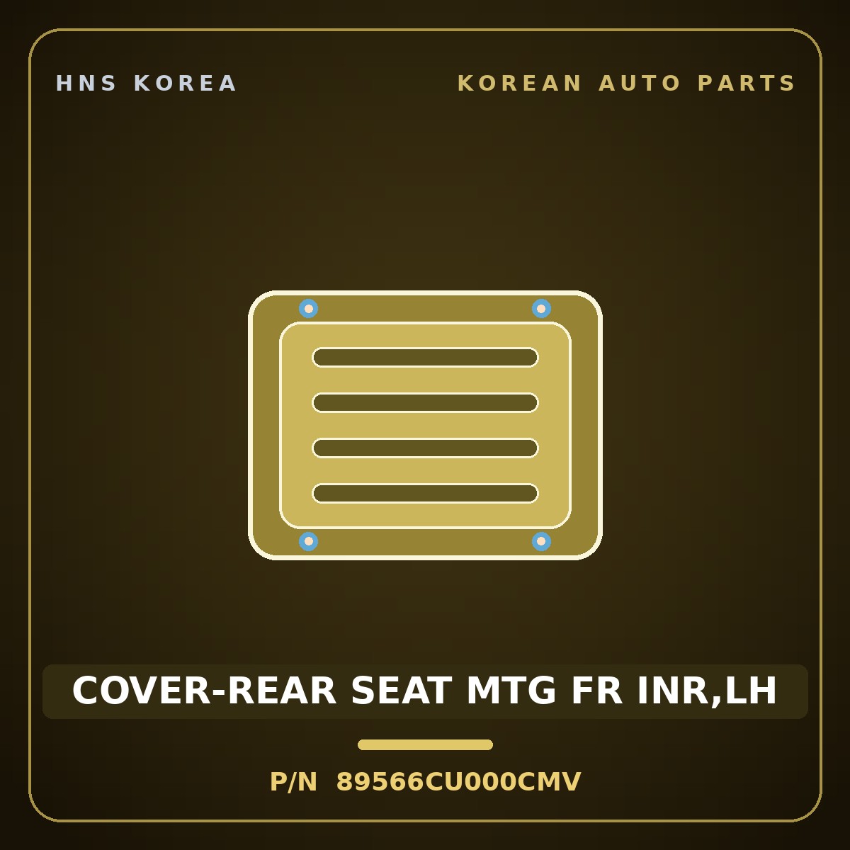 Genuine Mobis COVER-REAR SEAT MTG FR INR,LH 89566CU000CMV for Genesis GV60 2021 HNS Parts Korea