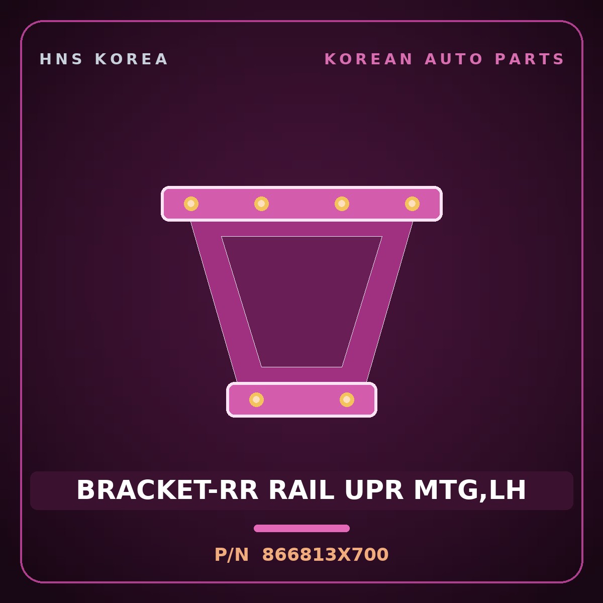 Genuine Mobis BRACKET-RR RAIL UPR MTG,LH 866813X700 for Elantra 2014 HNS Parts Korea