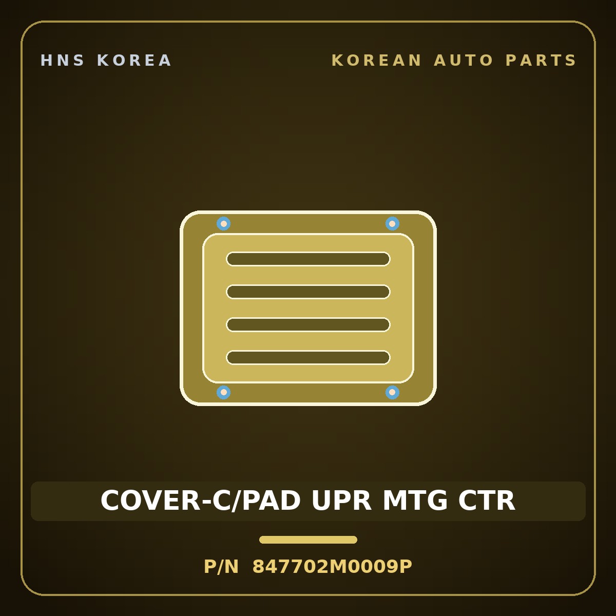 Genuine Mobis COVER-C/PAD UPR MTG CTR 847702M0009P for Genesis Coupe 2008 HNS Parts Korea