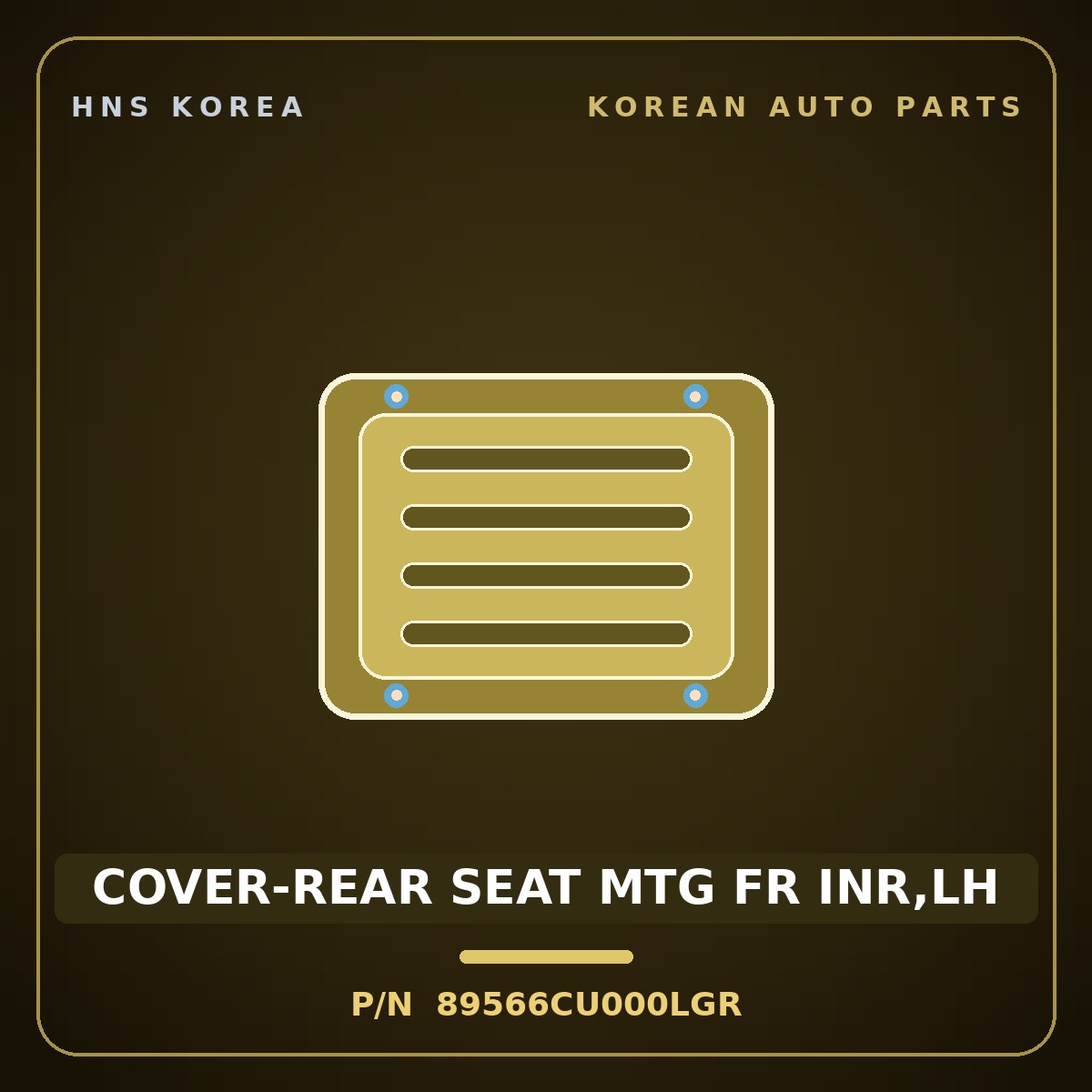 Genuine Mobis COVER-REAR SEAT MTG FR INR,LH 89566CU000LGR for Genesis GV60 2021 HNS Parts Korea