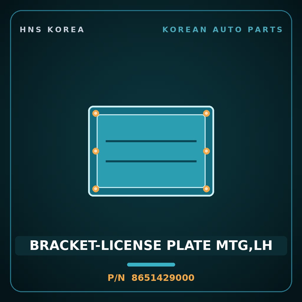 Genuine Mobis BRACKET-LICENSE PLATE MTG,LH 8651429000 for Atos 1998 HNS Parts Korea