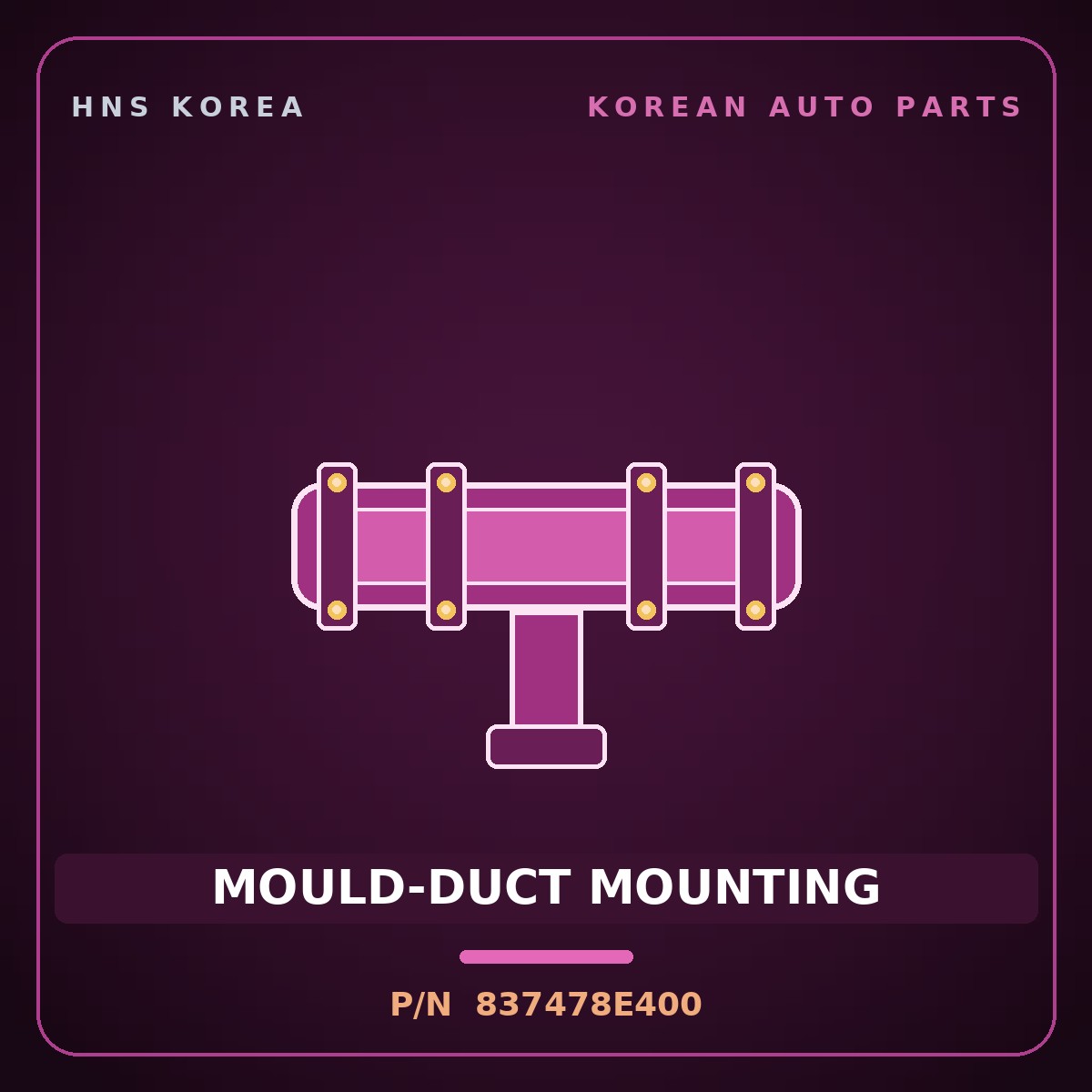 Genuine Mobis MOULD-DUCT MOUNTING 837478E400 for Universe 2019 HNS Parts Korea