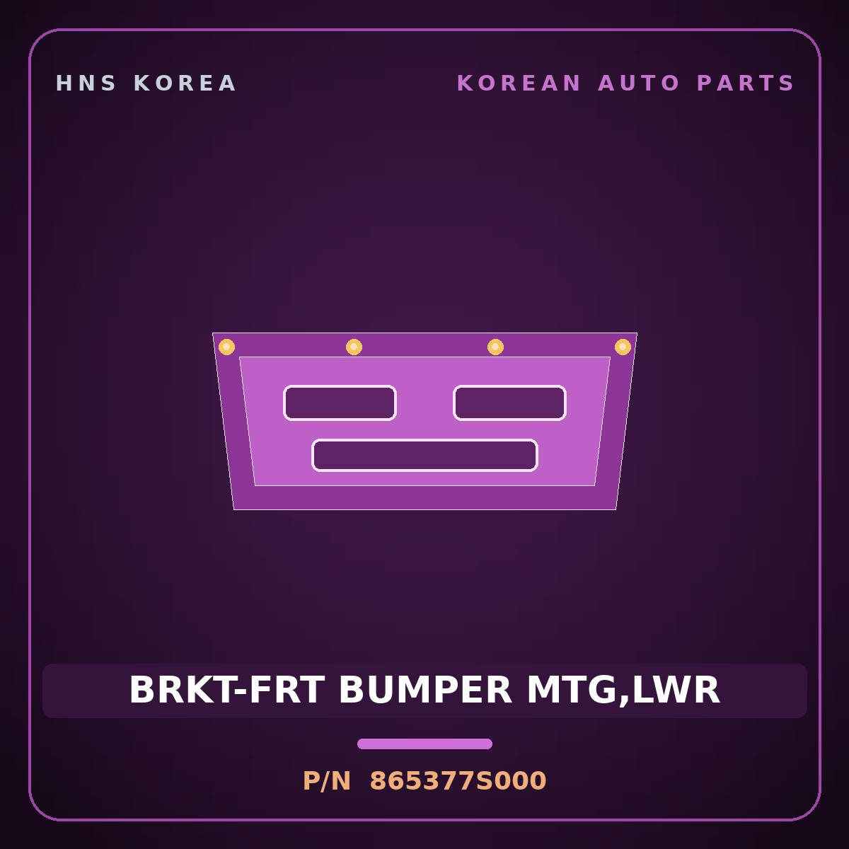 Genuine Mobis BRKT-FRT BUMPER MTG,LWR 865377S000 for Trago 2013 HNS Parts Korea