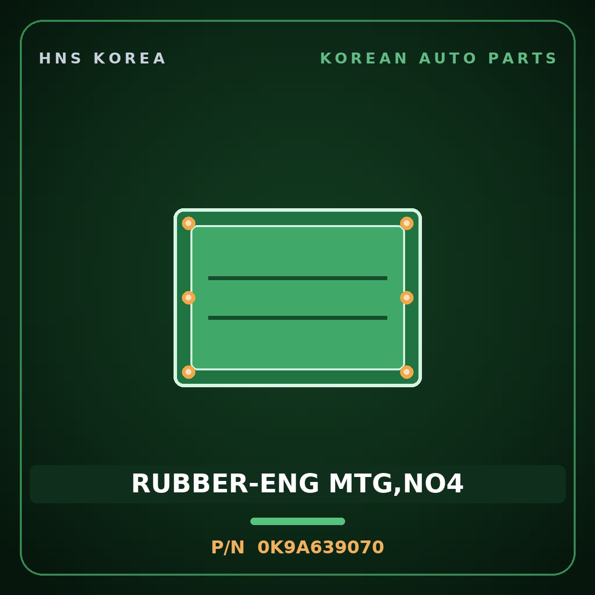 Genuine Mobis RUBBER-ENG MTG,NO4 0K9A639070 for Credos 1997 HNS Parts Korea